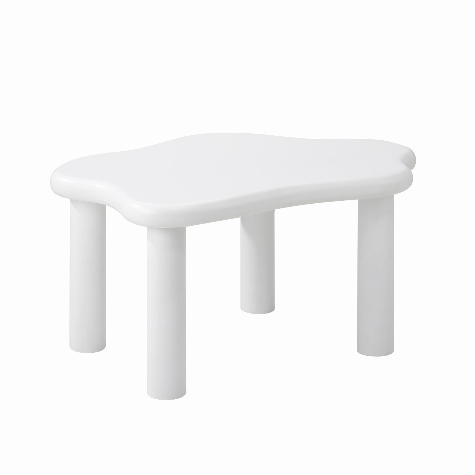 Oikiture Coffee Table Side Tables Sofa Cafe Desk Living Room White Irregular - Sunyee