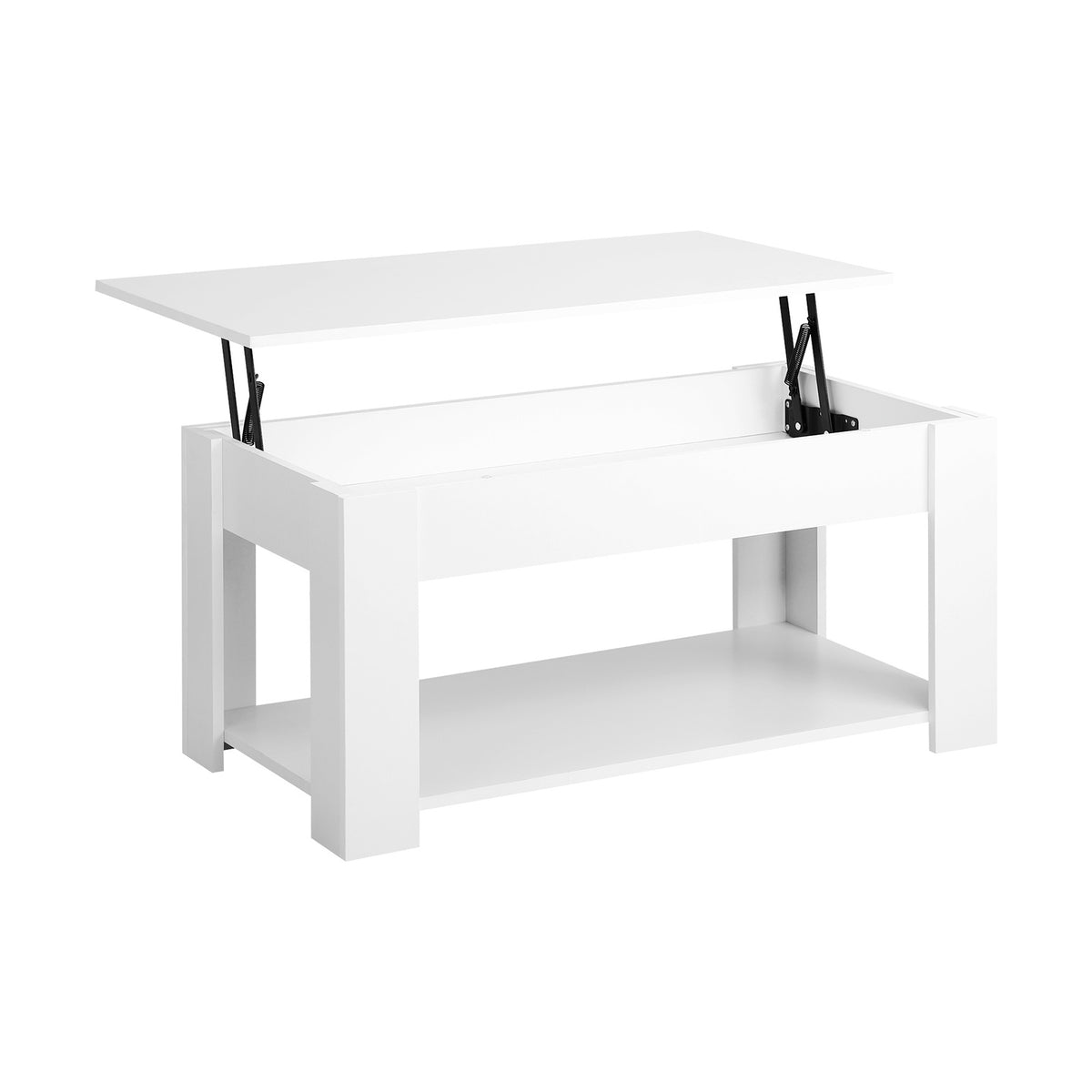 Oikiture Coffee Table Lift Up Top Convertible Storage Book Shelf