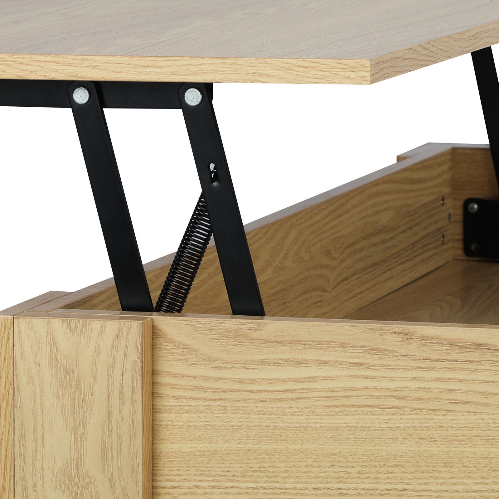 Oikiture Coffee Table Lift Up Top Modern Tables Hidden Book Storage Natural - Sunyee