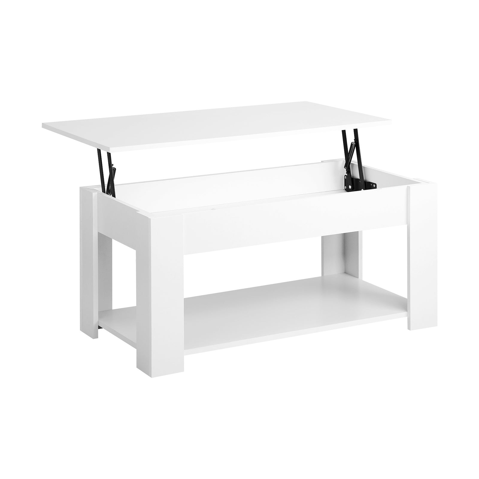 Oikiture Coffee Table Lift Up Top Modern Tables Hidden Book Storage White - Sunyee