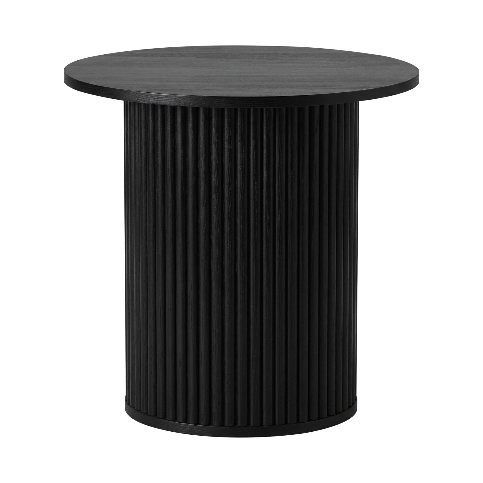 Oikiture Coffee Table Side End Tables Sofa Desk Bedside Round Wood Black - Sunyee