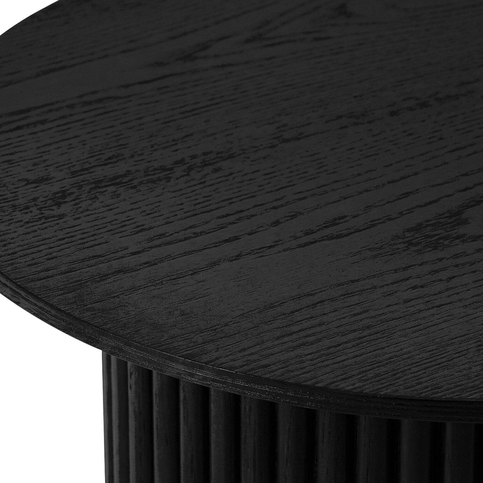 Oikiture Coffee Table Side End Tables Sofa Desk Bedside Round Wood Black - Sunyee