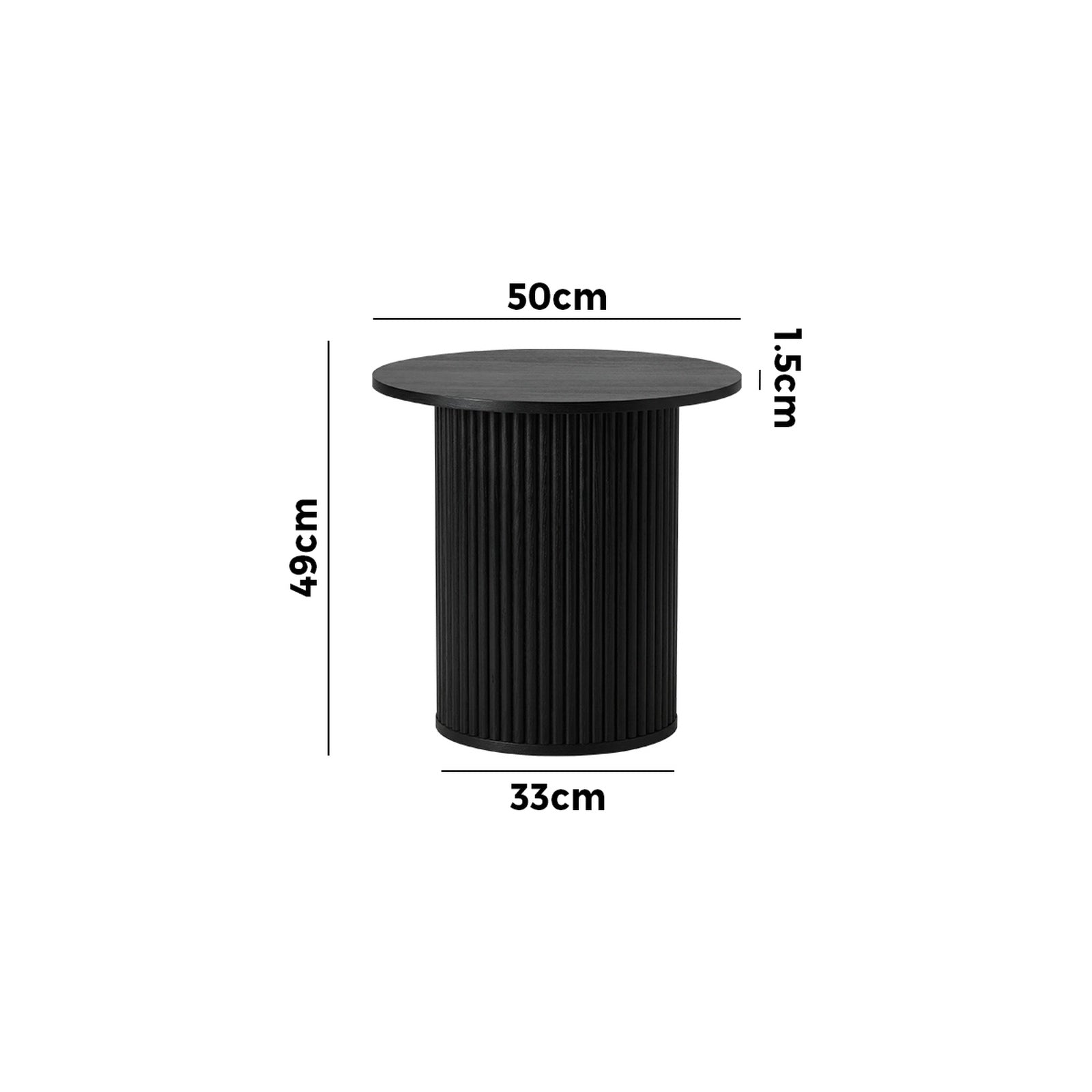Oikiture Coffee Table Side End Tables Sofa Desk Bedside Round Wood Black - Sunyee