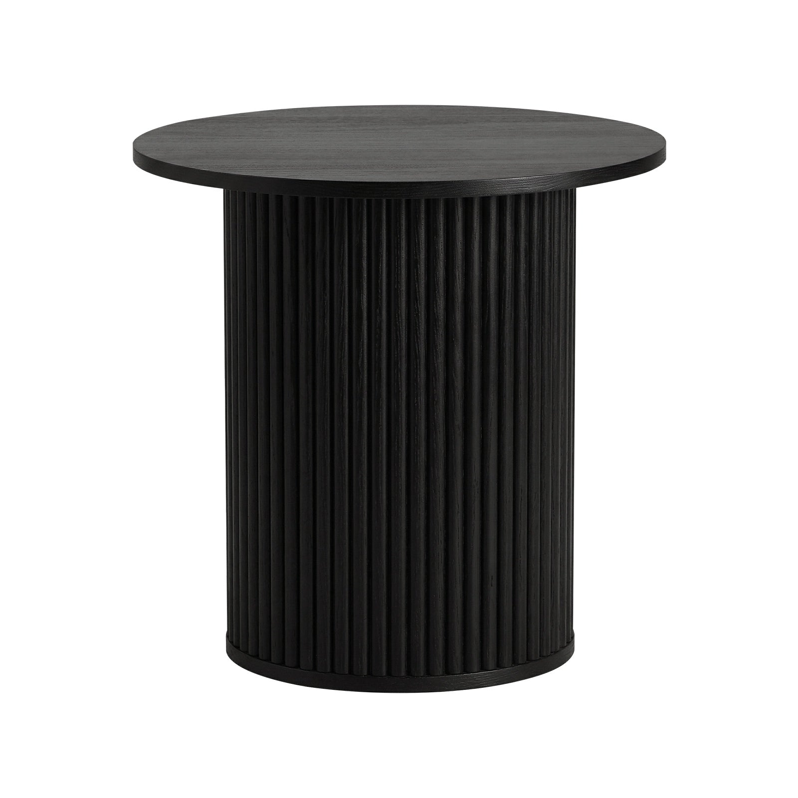 Oikiture Coffee Table Side End Tables Sofa Desk Bedside Round Wood Black - Sunyee
