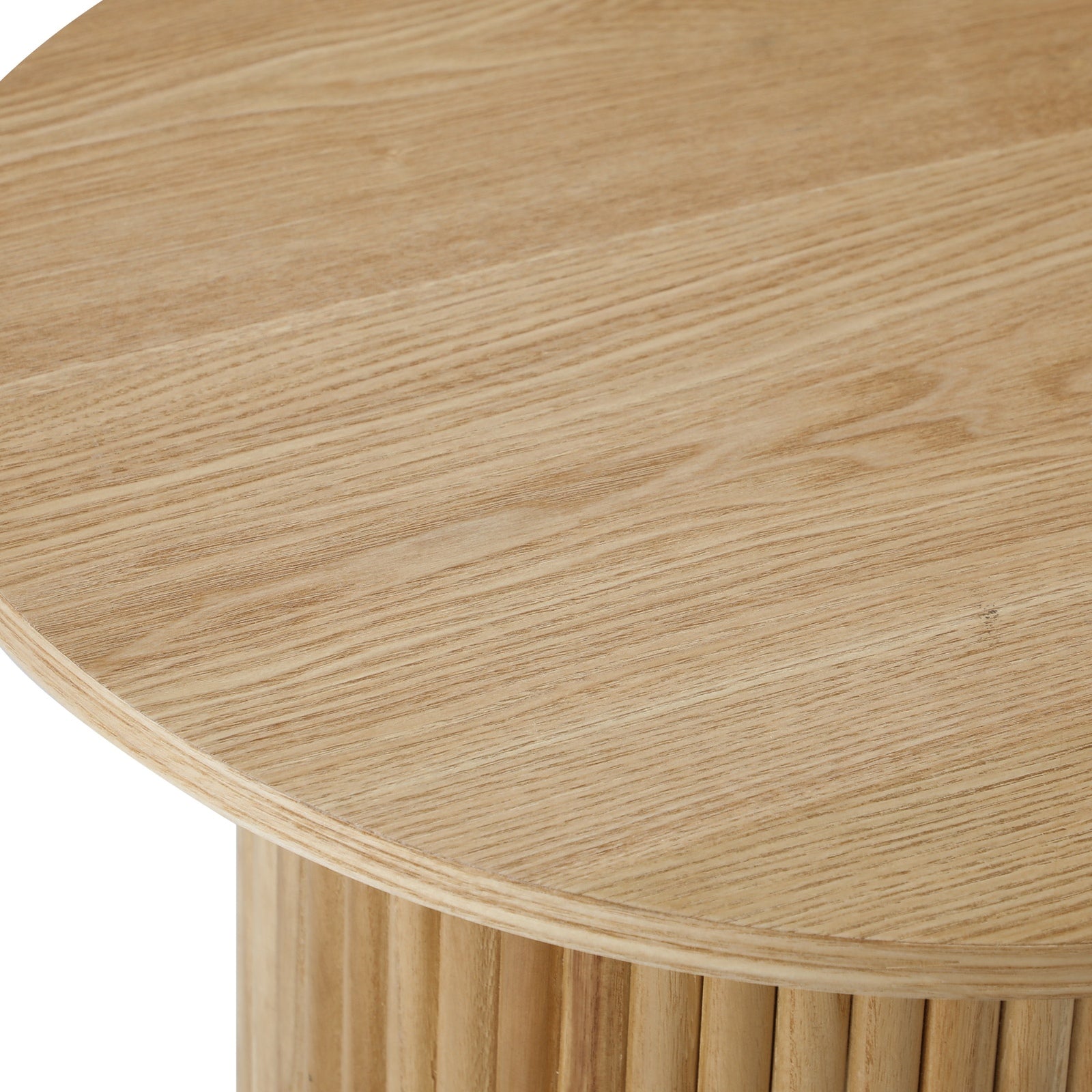 Oikiture Coffee Table Side End Tables Sofa Desk Bedside Round Wood Natural - Sunyee