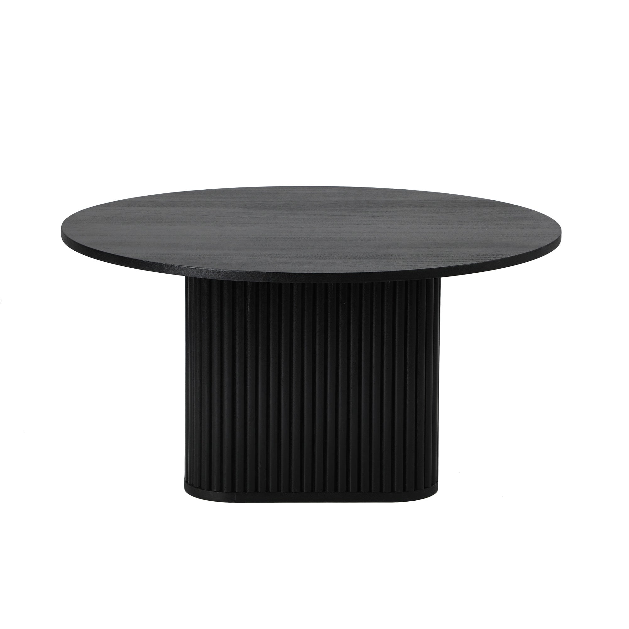 Oikiture Coffee Table Side End Tables Sofa Desk Round Wooden Furniture Black - Sunyee