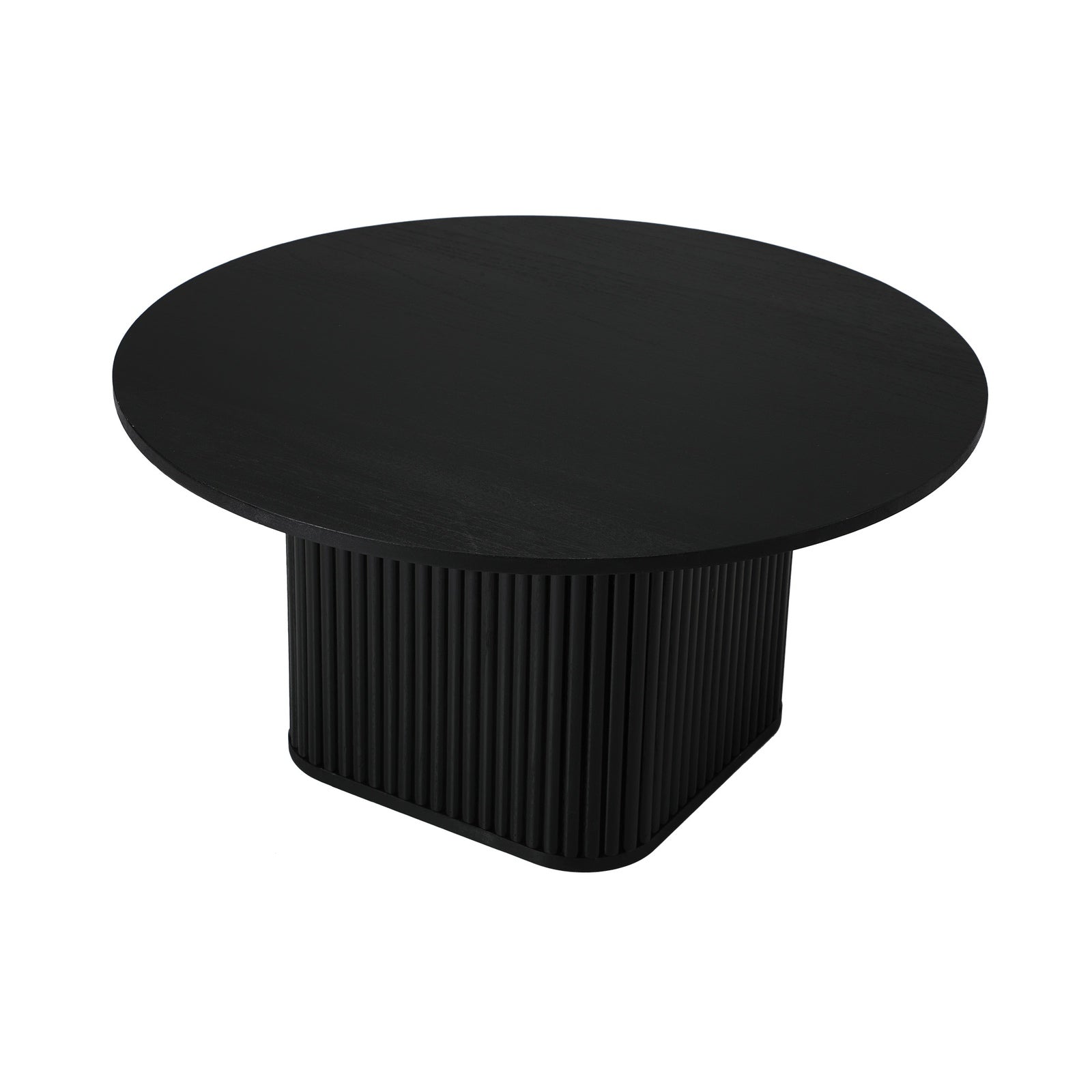Oikiture Coffee Table Side End Tables Sofa Desk Round Wooden Furniture Black - Sunyee
