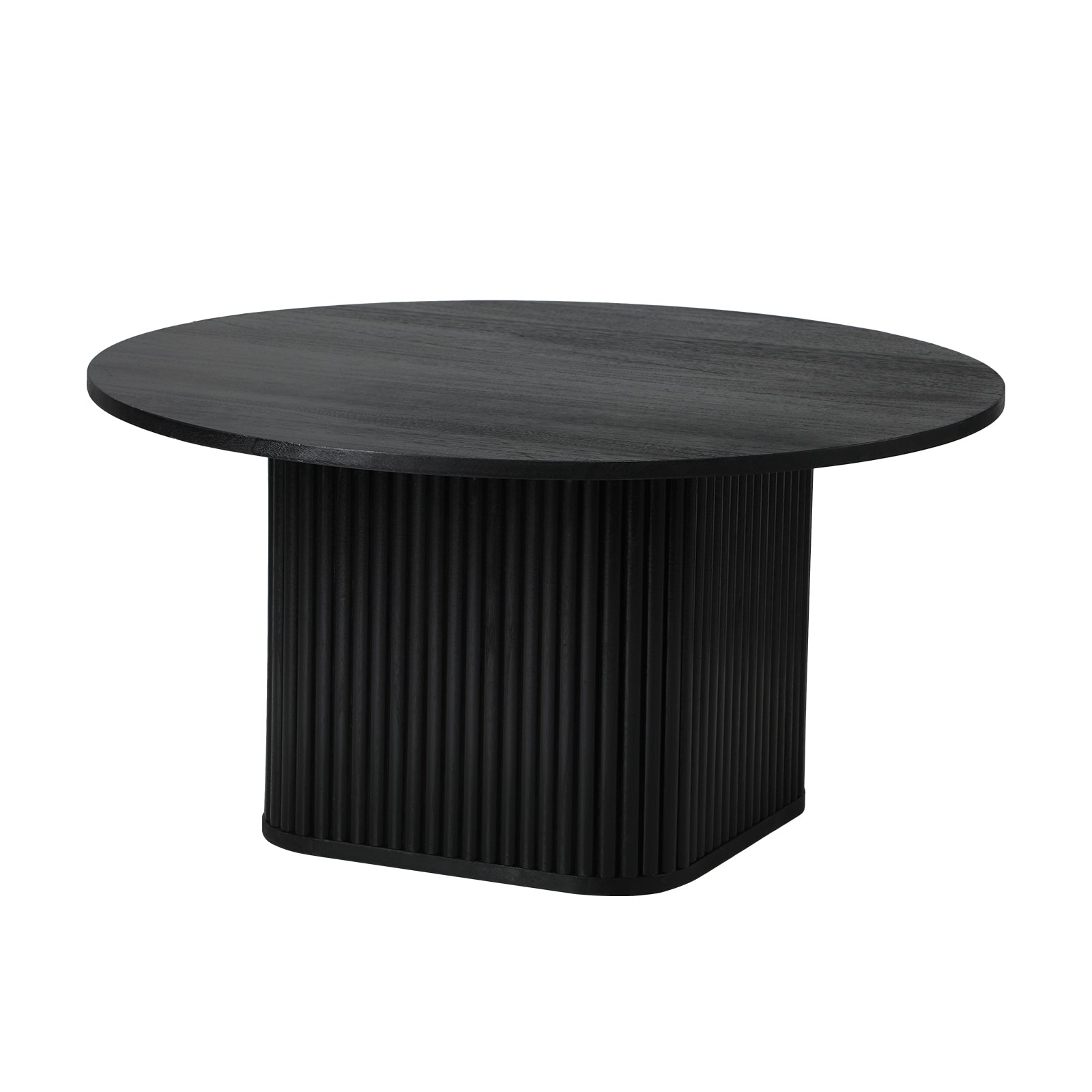 Oikiture Coffee Table Side End Tables Sofa Desk Round Wooden Furniture Black - Sunyee