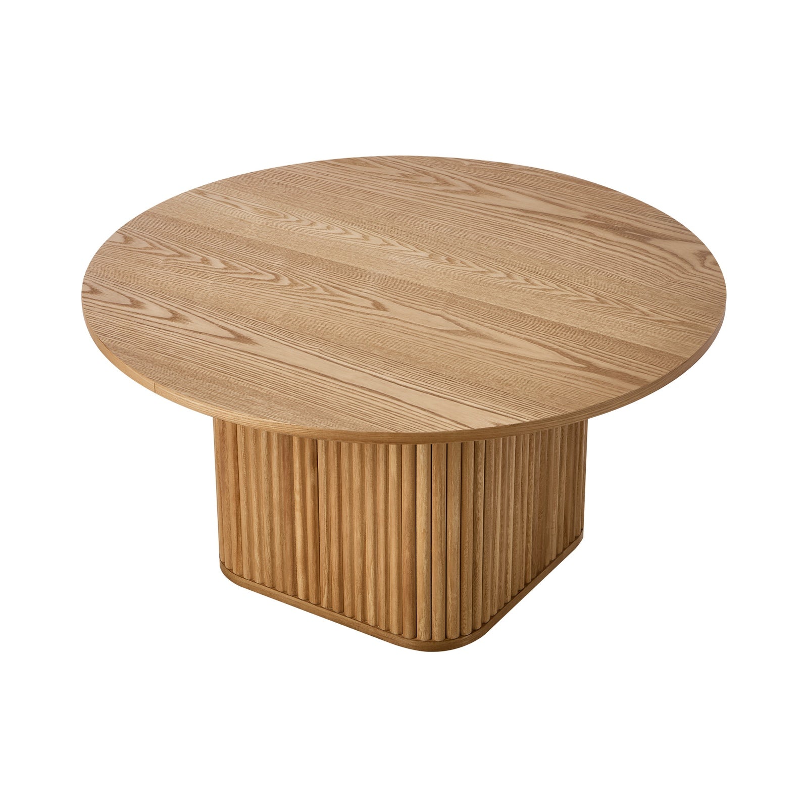 Oikiture Coffee Table Side End Tables Sofa Desk Round Wooden Furniture Natural - Sunyee