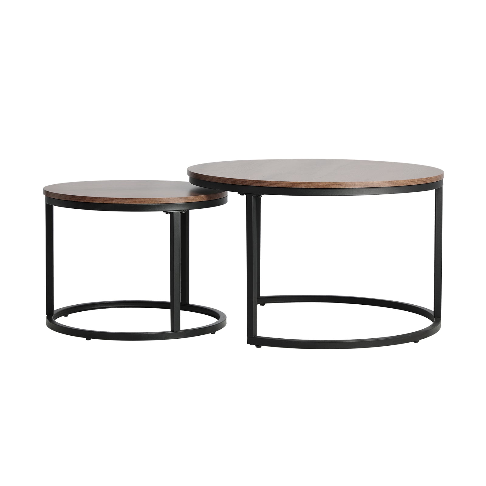 Oikiture Set of 2 Coffee Table Round Marble Nesting Side End Table Furniture - Sunyee