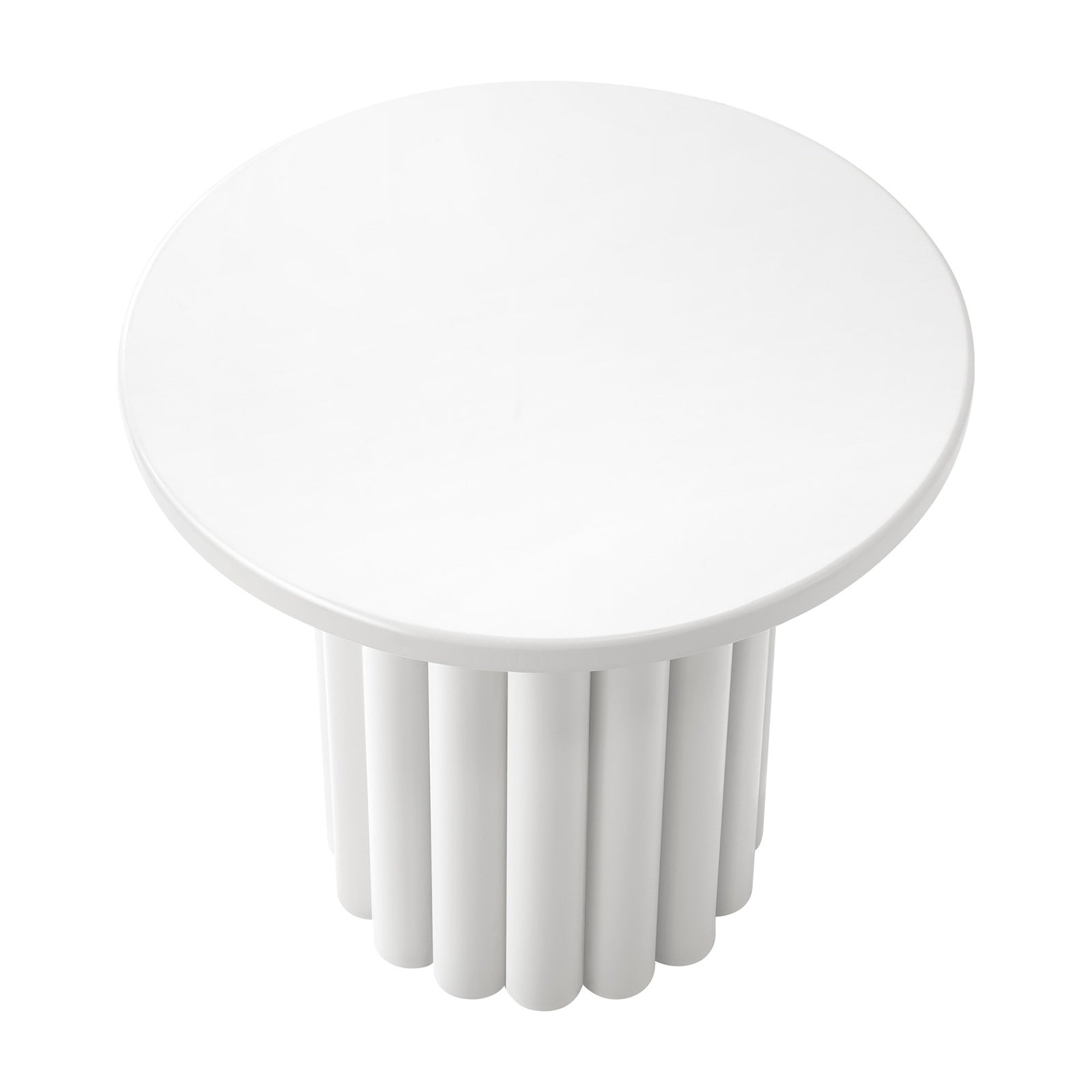 Oikiture Coffee Table Side End Tables Sofa Desk Bedside Nightstand Round White - Sunyee