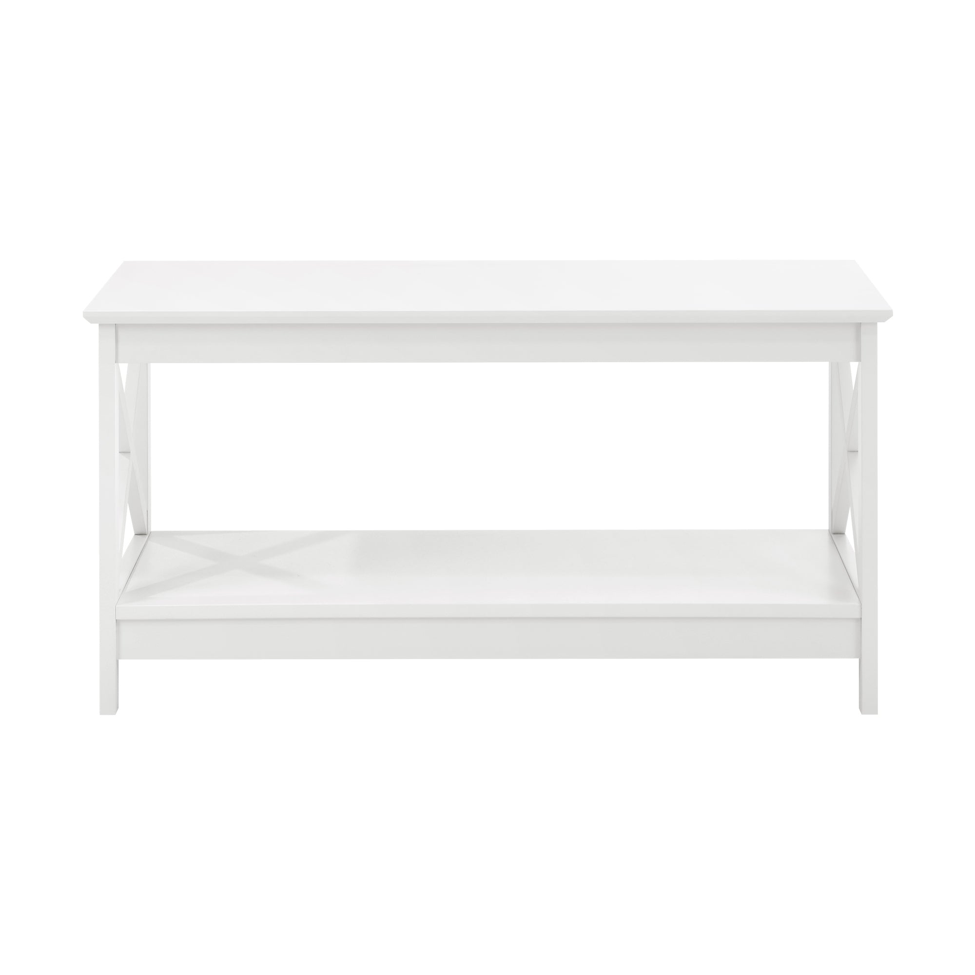 Oikiture Coffee Table Side Tables Storage Rack Shelf 2-Tier Hamptons Furniture - Sunyee