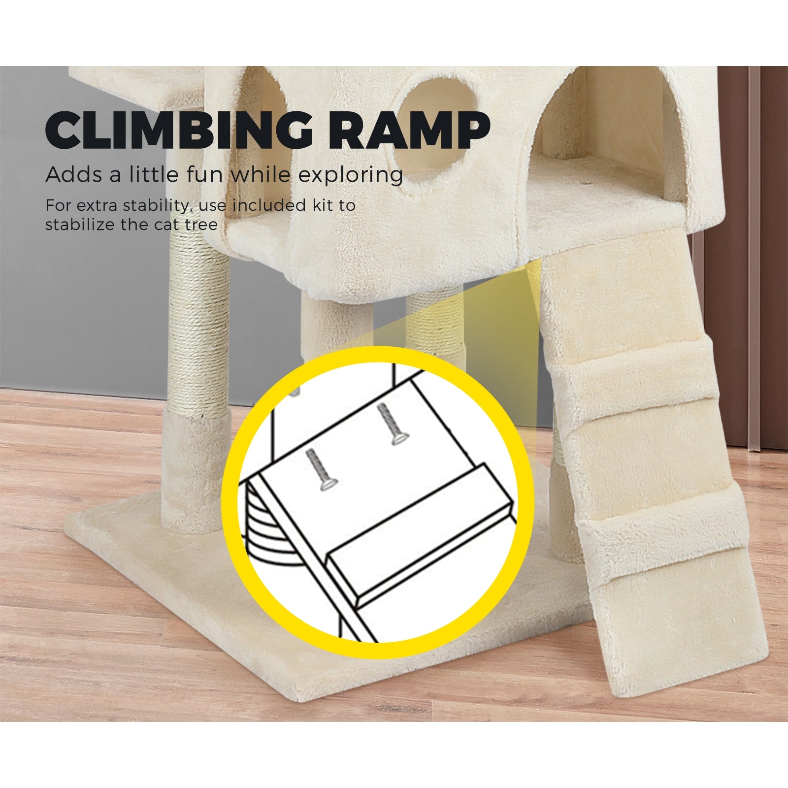 1.7M Cat Trees Scratching Post Scratcher Tower Condo House Furniture Multi Level - Sunyee