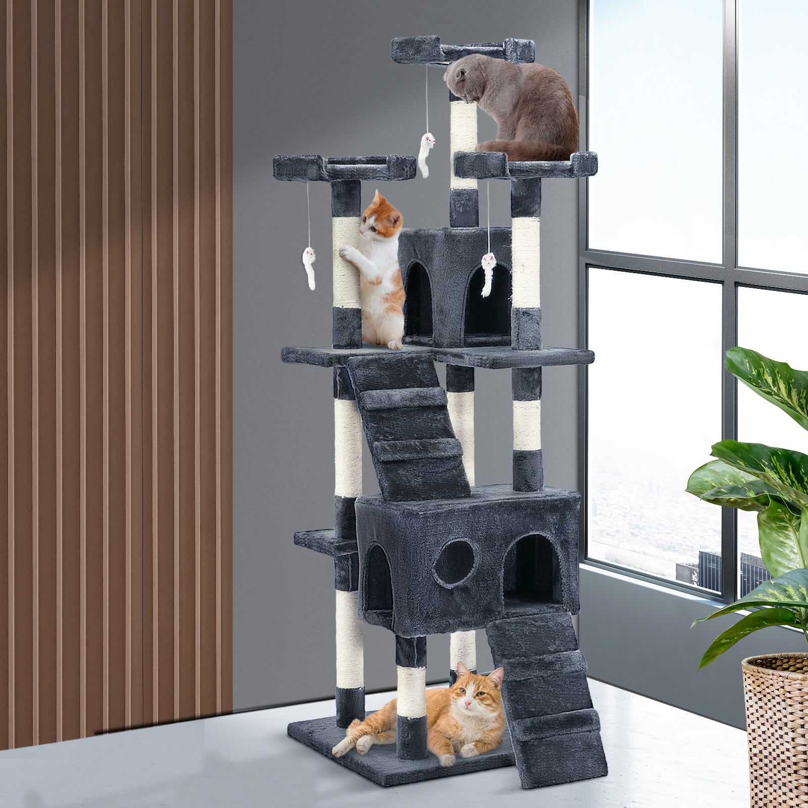 Cat Tree Scratching Post Scratcher Pole Tower Condo Home Furniture Bed Stand - Sunyee