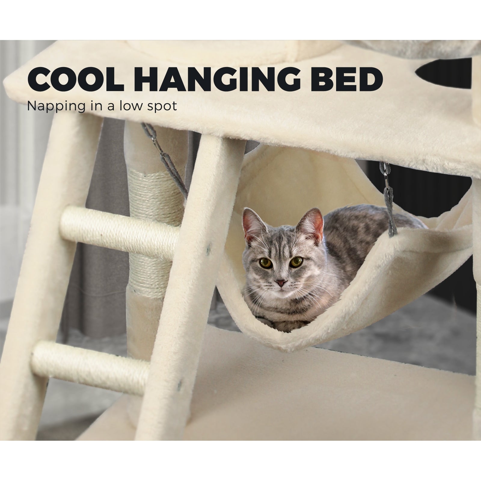 Cat Trees Scratching Post Scratcher Tower Condo House Furniture Kitty Bed 140cm - Sunyee