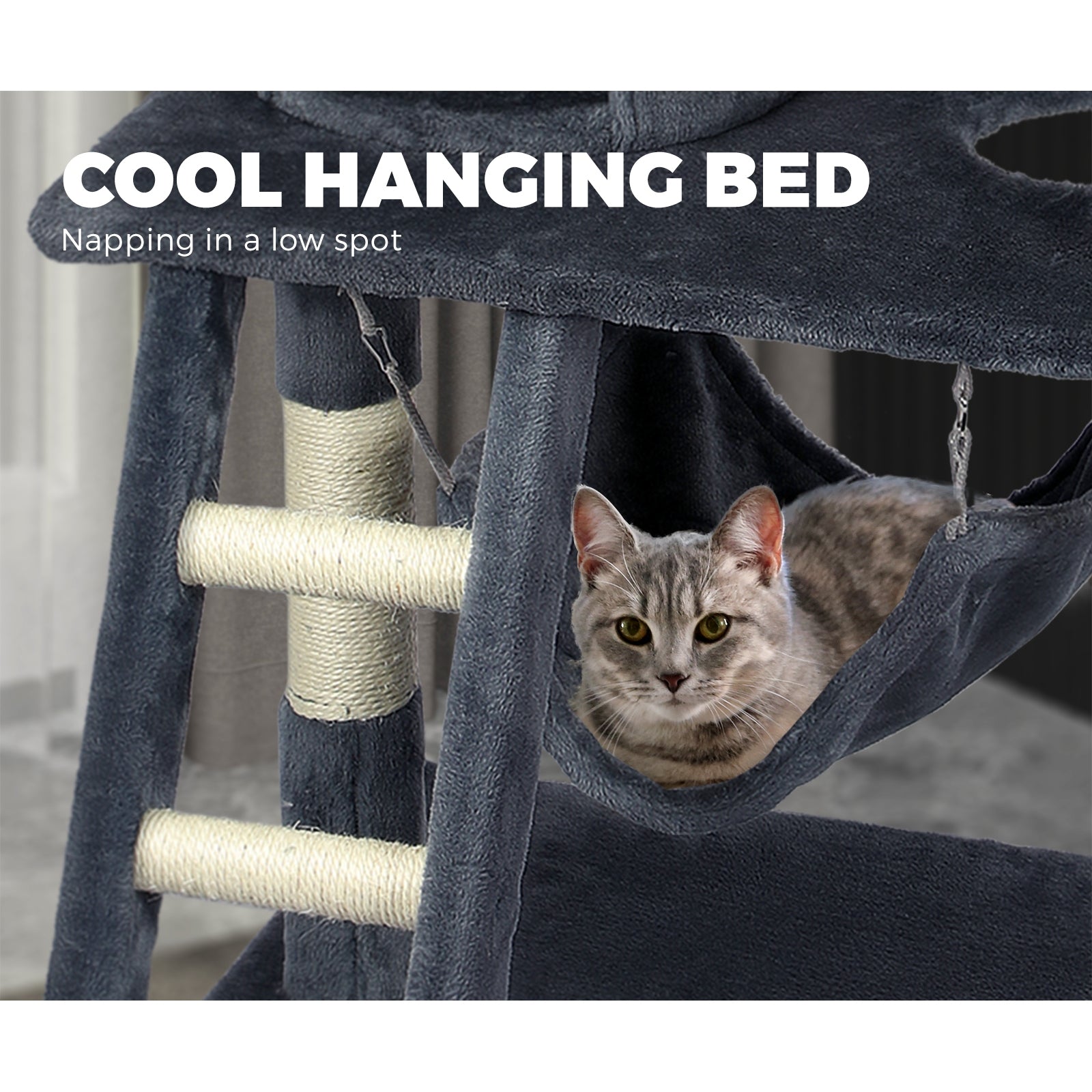 140cm Cat Tree Pet Kitty Scratching Post Scratcher House Furniture Tower Condo - Sunyee