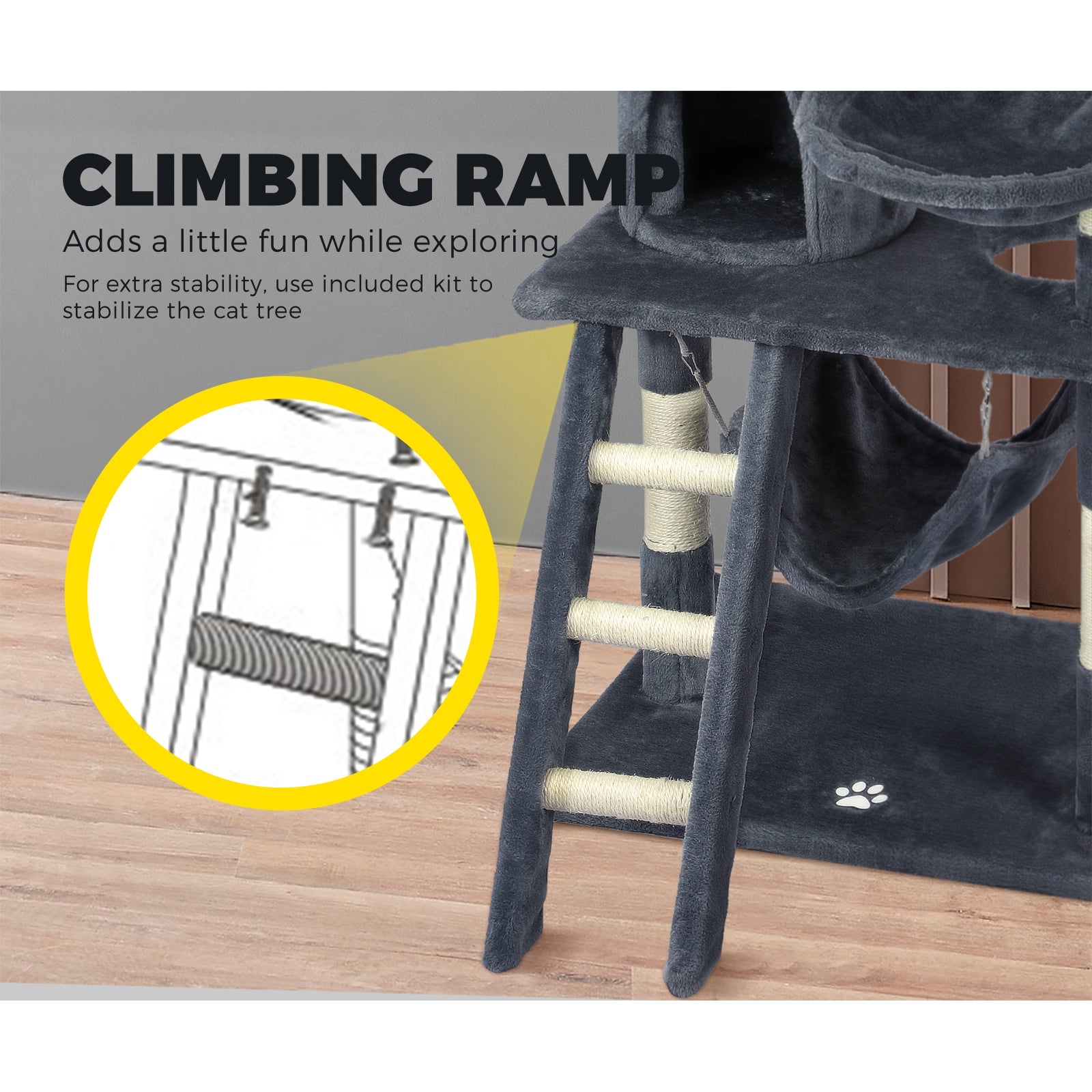 140cm Cat Tree Pet Kitty Scratching Post Scratcher House Furniture Tower Condo - Sunyee