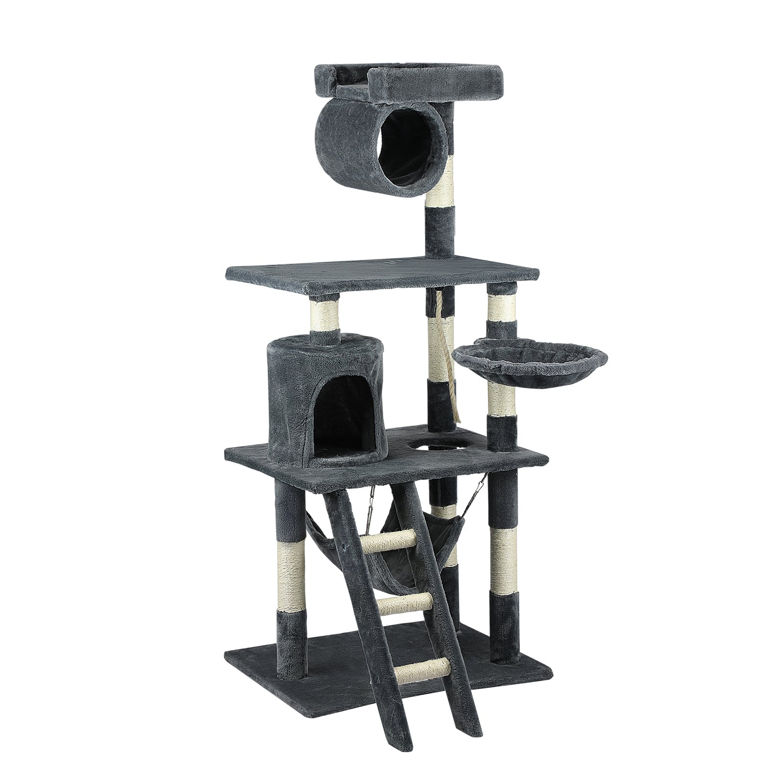 140cm Cat Tree Pet Kitty Scratching Post Scratcher House Furniture Tower Condo - Sunyee