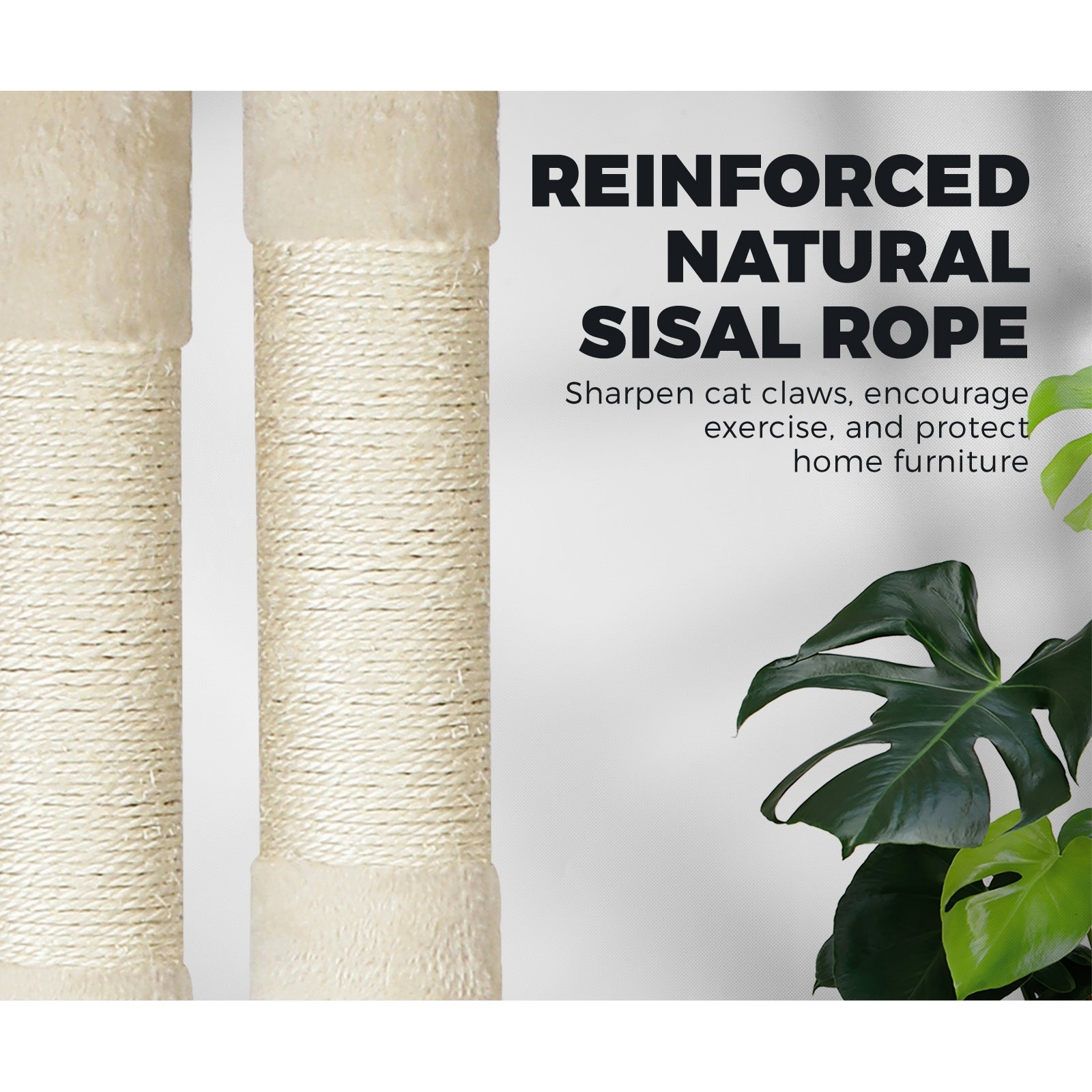 1.6M Cat Tree Scratching Post Scratcher Tower House Furniture Bed Stand Beige - Sunyee