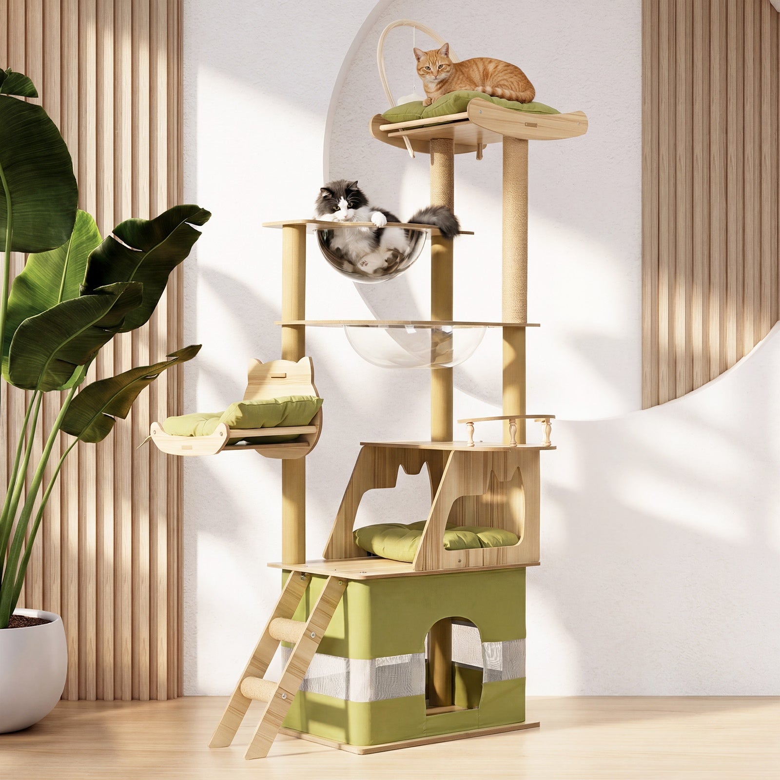 Alopet Cat Tree Tower Scratching Post Scratcher Condo House Bed Furniture 190cm - Sunyee