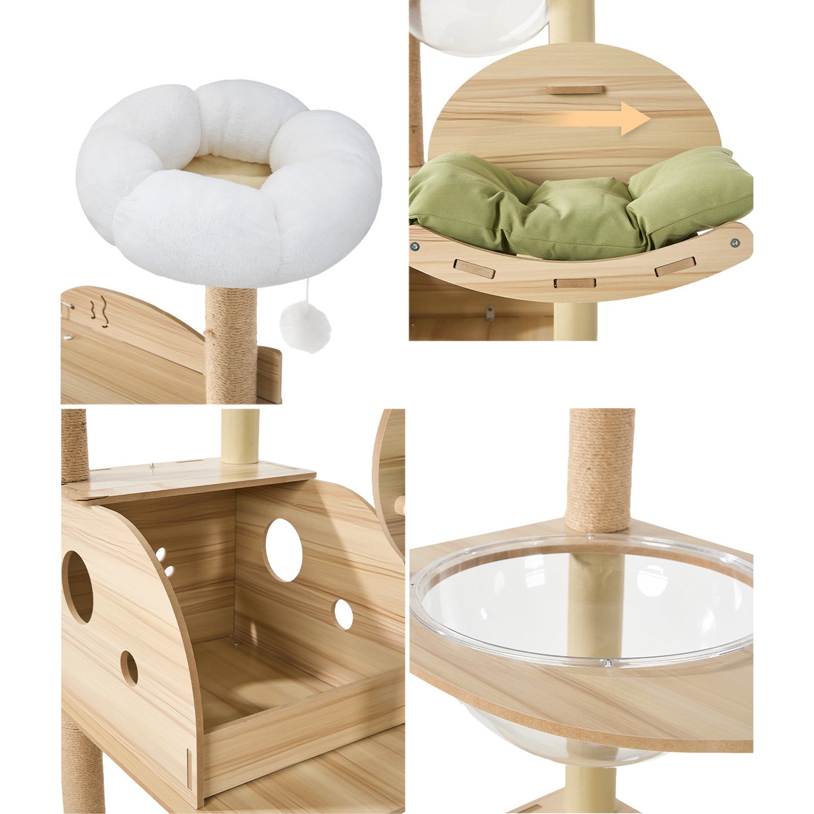 Alopet Cat Tree Tower Scratching Post Scratcher Condo House Bed Furniture 203cm