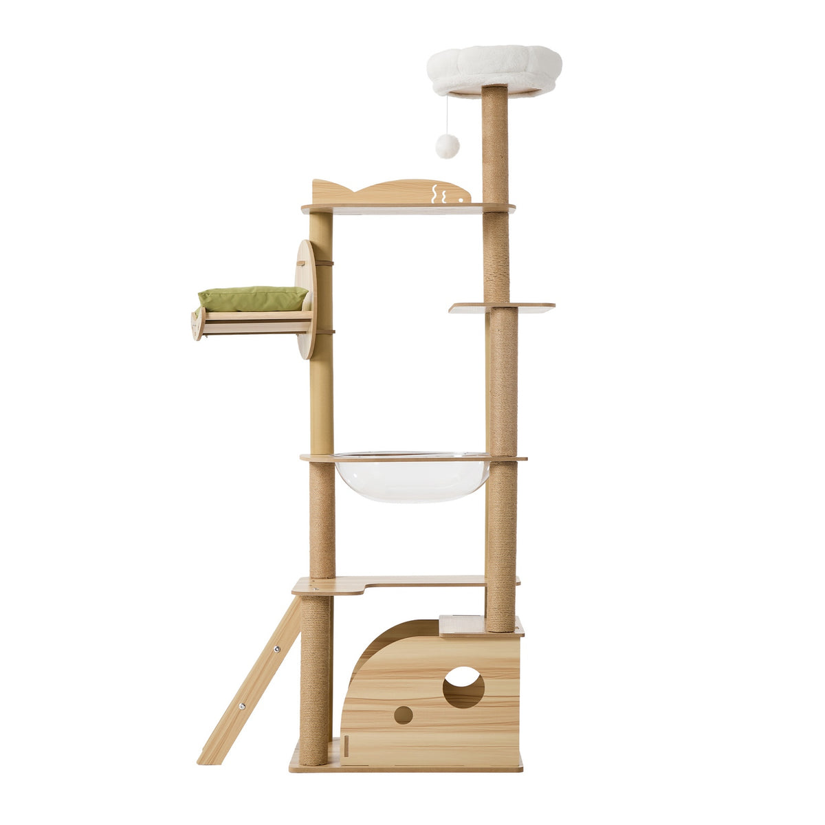 Alopet 175cm Cat Tree Tower Scratch Post Large Multi-Level Condo Clear Capsule