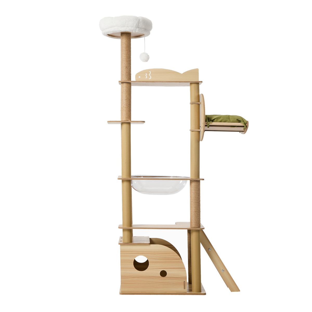 Alopet 175cm Cat Tree Tower Scratch Post Large Multi-Level Condo Clear Capsule