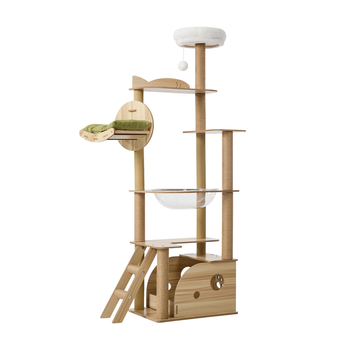 Alopet 175cm Cat Tree Tower Scratch Post Large Multi-Level Condo Clear Capsule