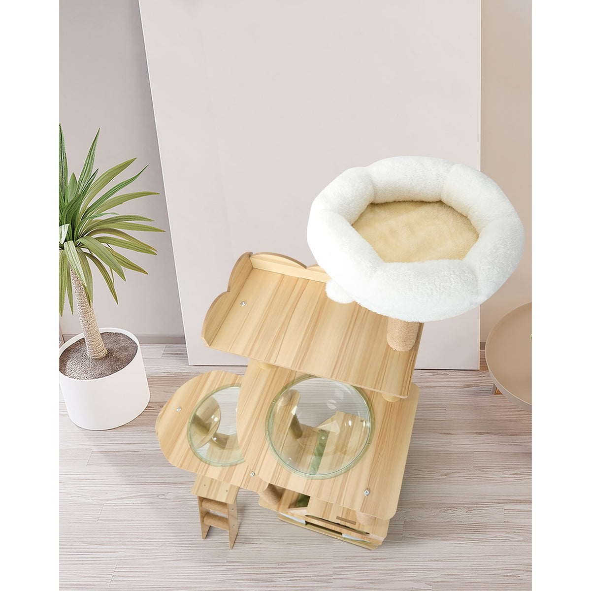 Alopet 183cm Cat Tree Tower Large Multi-Level Condo Capsule Bowl Scratching Post