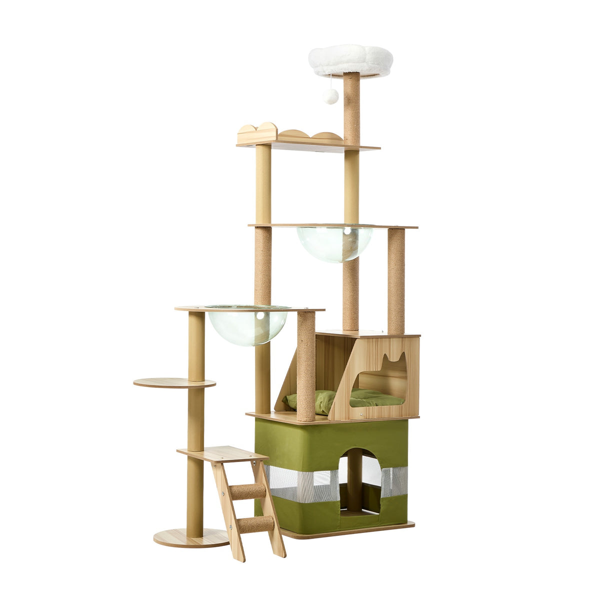 Alopet 183cm Cat Tree Tower Large Multi-Level Condo Capsule Bowl Scratching Post