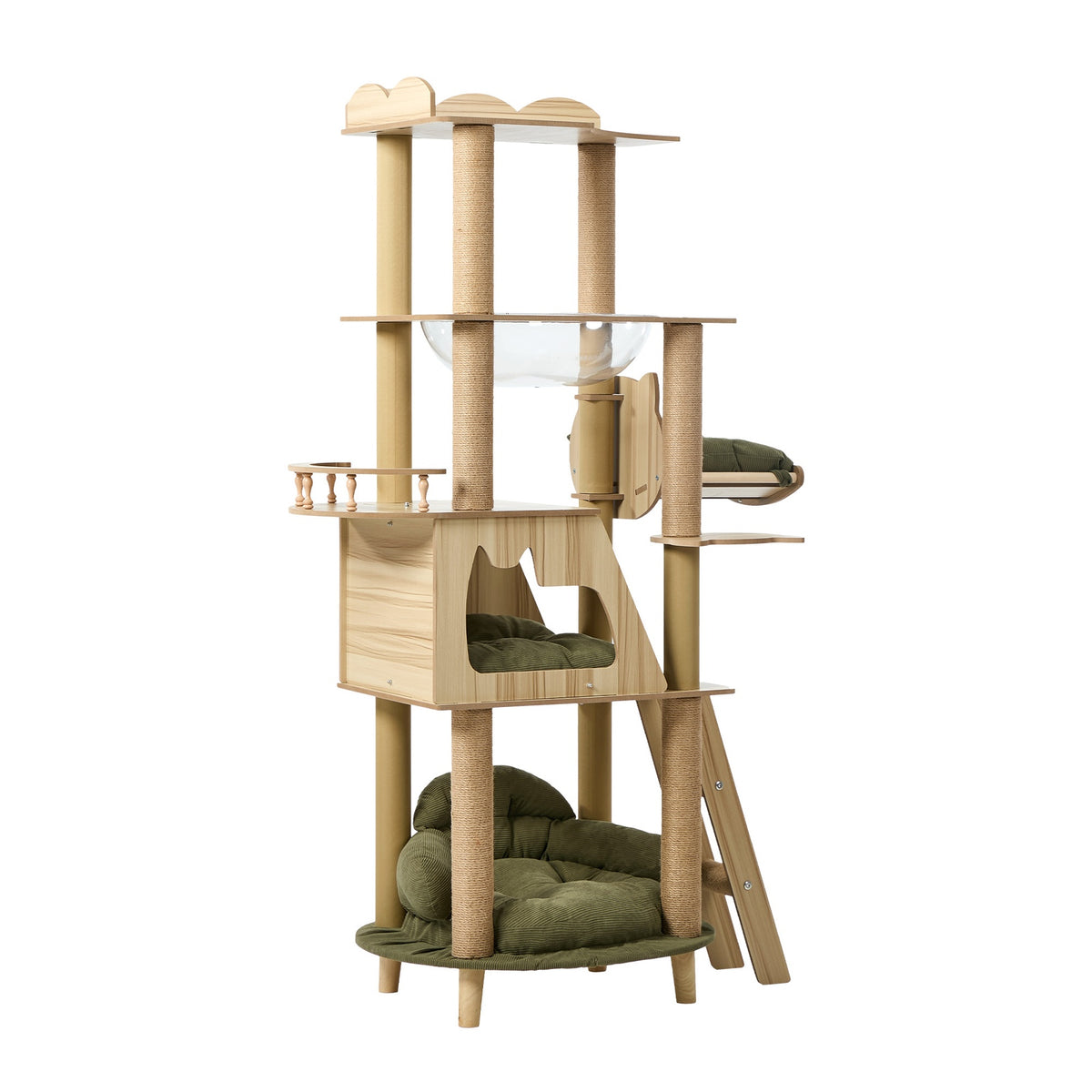 Alopet 152cm Cat Tree Tower Sofa Bed Condo Clear Capsule Bowl Scratch Post