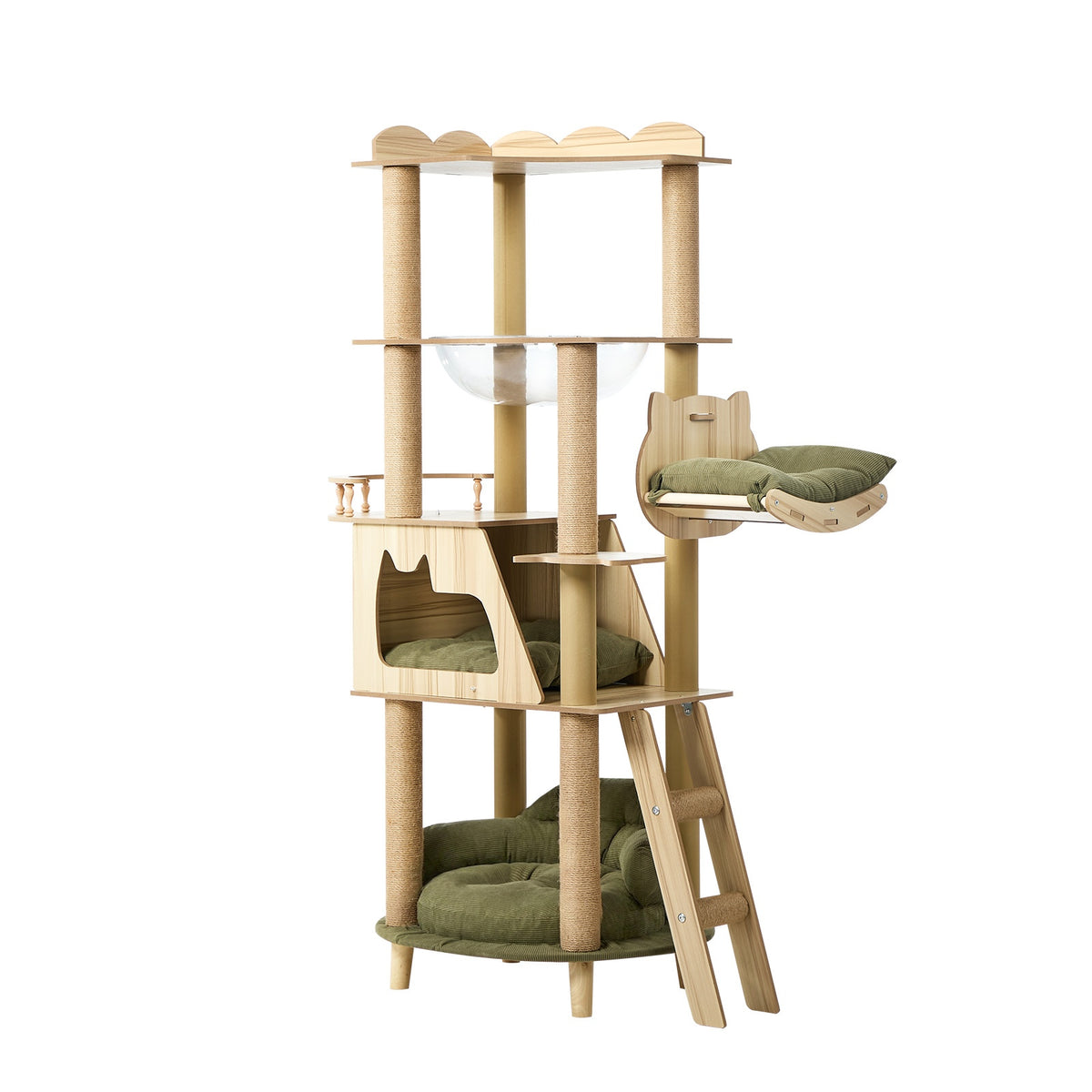 Alopet 152cm Cat Tree Tower Sofa Bed Condo Clear Capsule Bowl Scratch Post