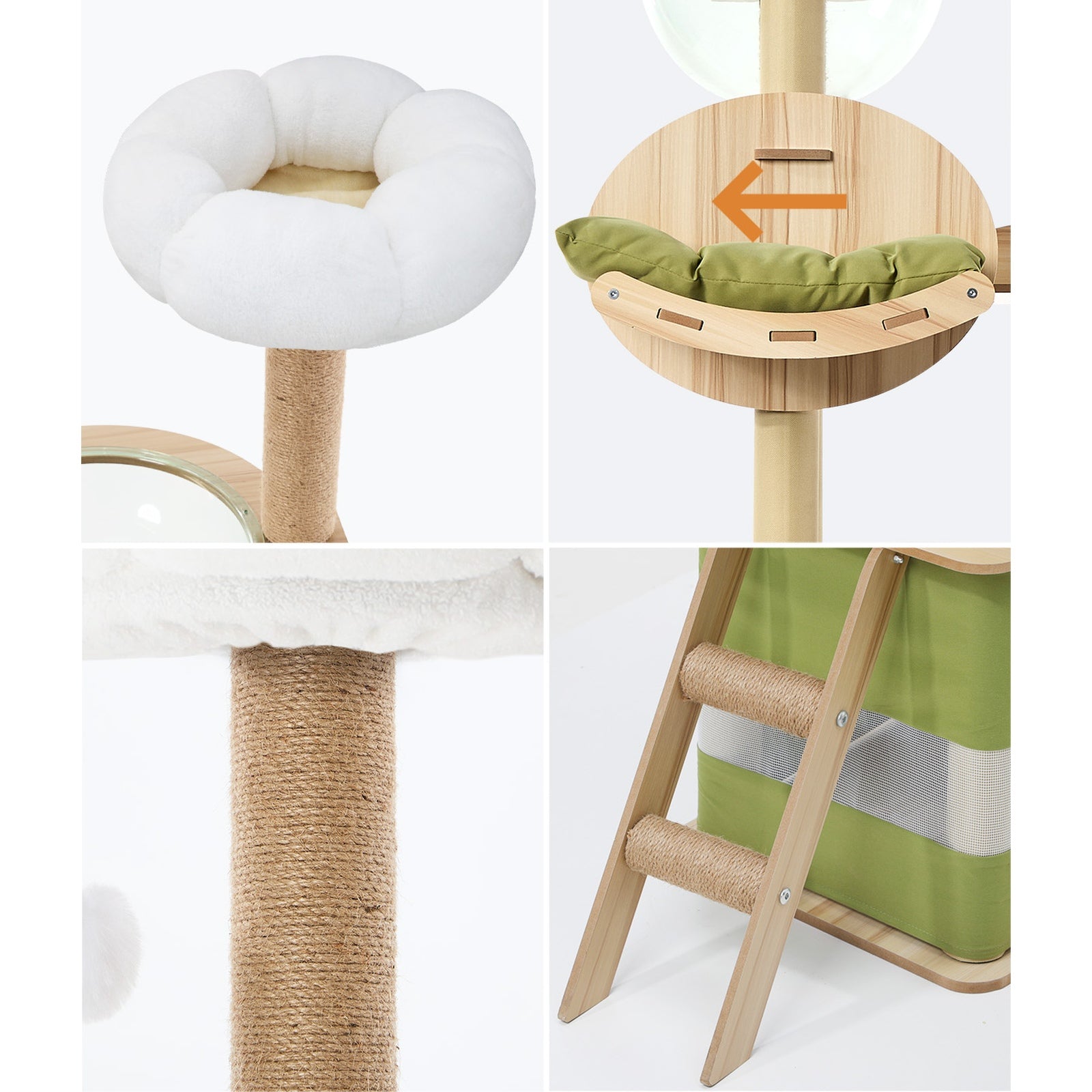 Alopet Cat Tree Tower Scratching Post Scratcher 196cm Condo House Bed Furniture - Sunyee