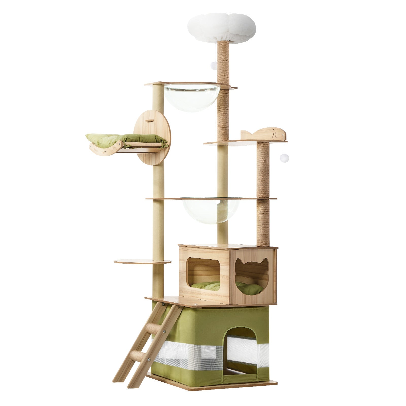 Alopet Cat Tree Tower Scratching Post Scratcher 196cm Condo House Bed Furniture - Sunyee