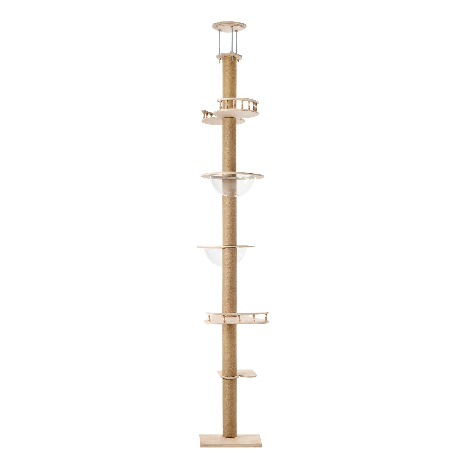 Alopet Cat Tree Wood Tower Scratching 300cm Post Scratcher Floor to Ceiling - Sunyee