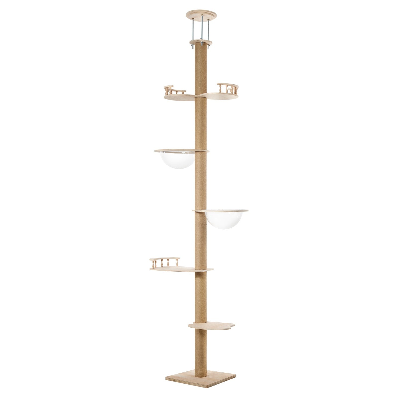 Alopet Cat Tree Wood Tower Scratching 270-300cm Post Scratcher Floor to Ceiling - Sunyee