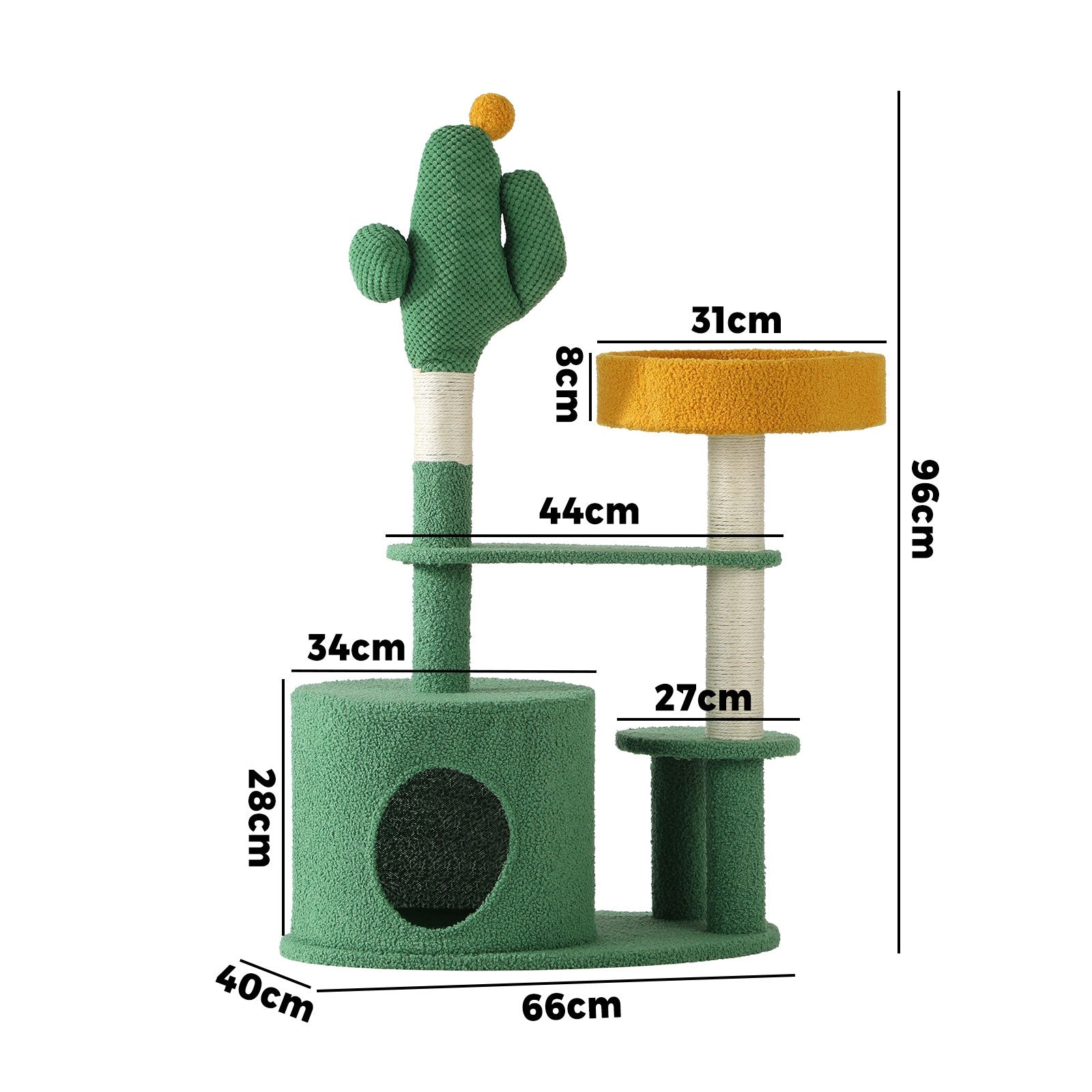 Alopet Cat Tree Tower Scratching Post 96cm Furniture Scratcher Pet Condo Bed - Sunyee