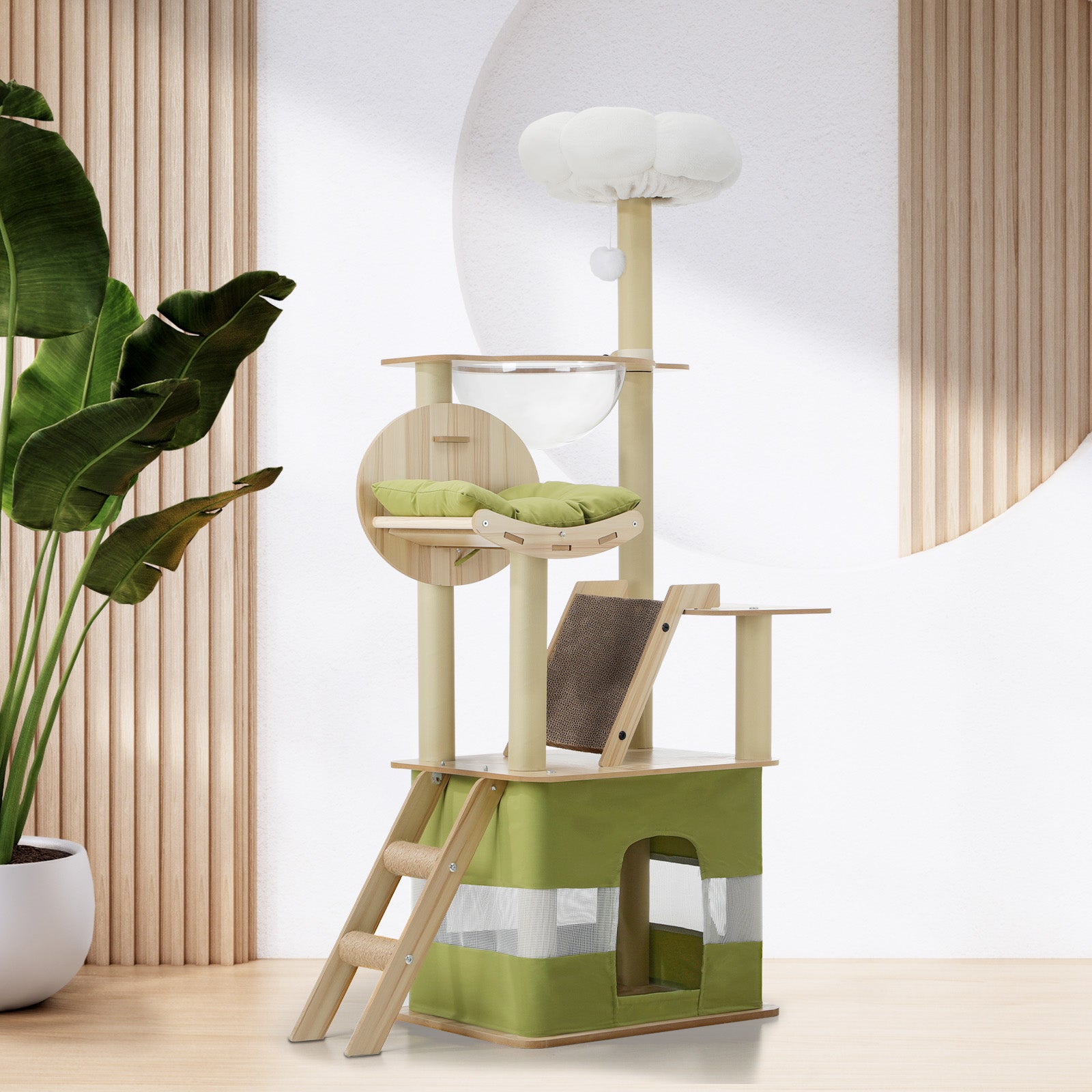 Alopet Cat Tree Tower Scratching Post Scratcher 152cm Condo House Bed Furniture - Sunyee