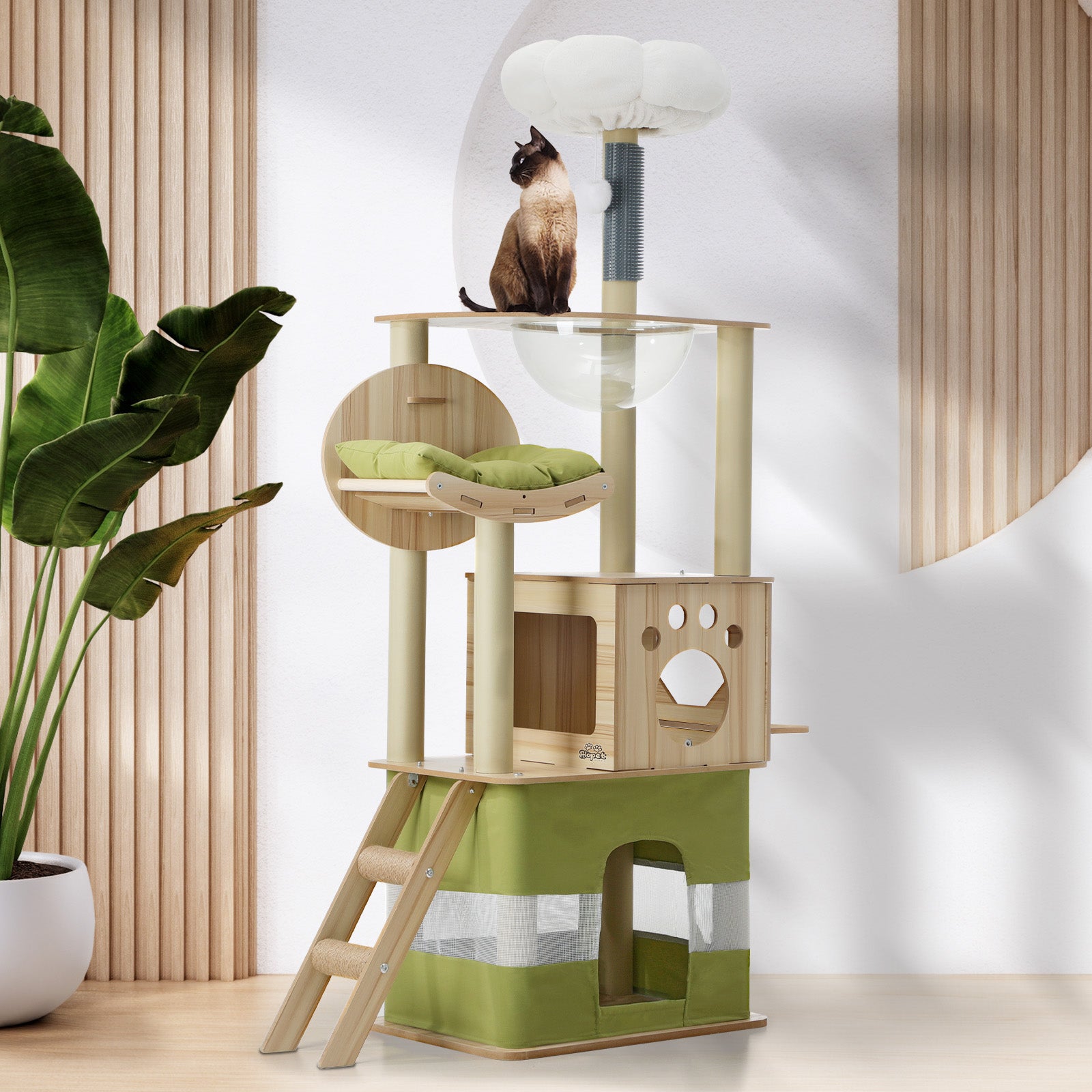 Alopet Cat Tree Tower Scratching Post Scratcher 160cm Condo House Bed Furniture - Sunyee