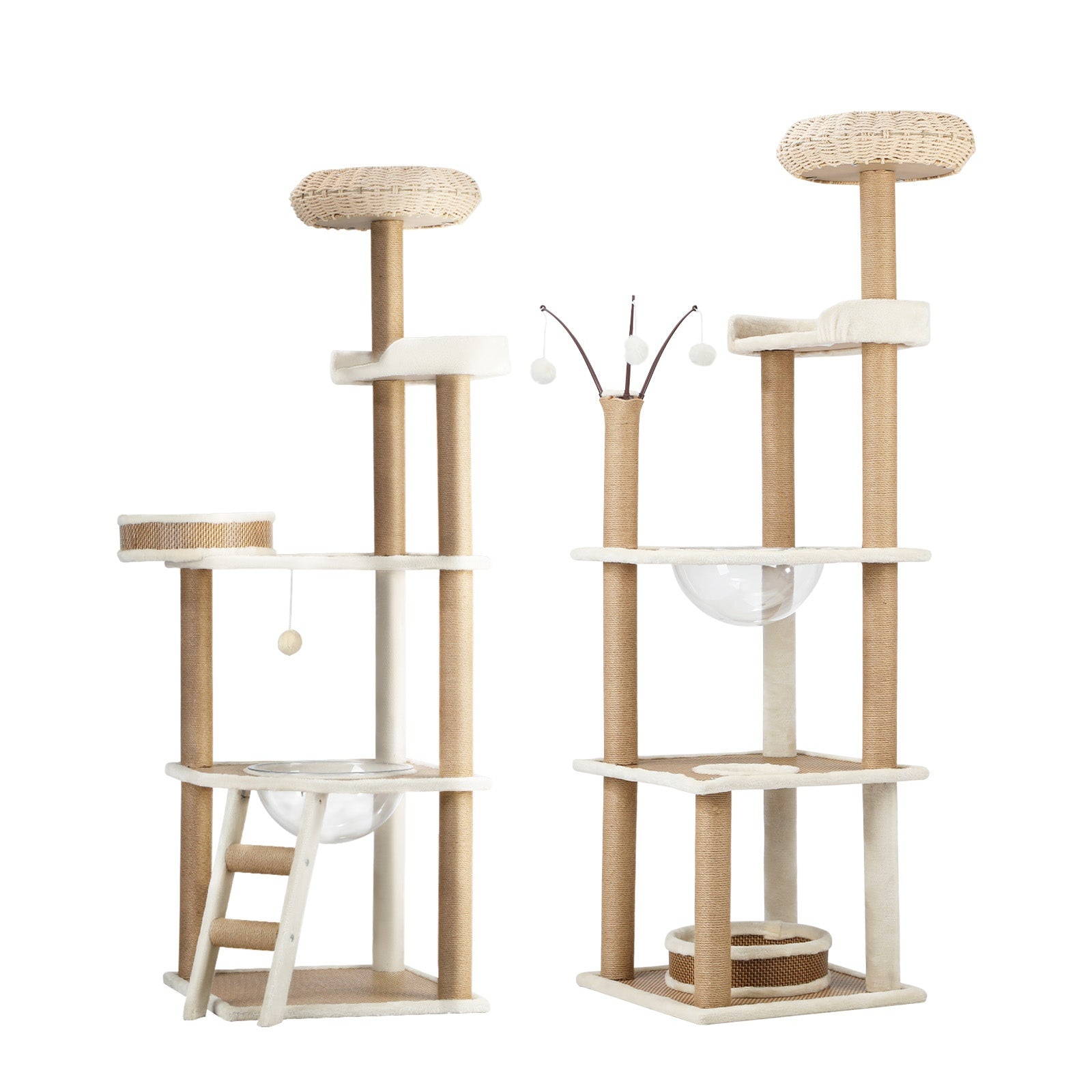 Alopet Cat Tree Tower Rattan Scratching Post Scratcher Cats Condo House - Sunyee