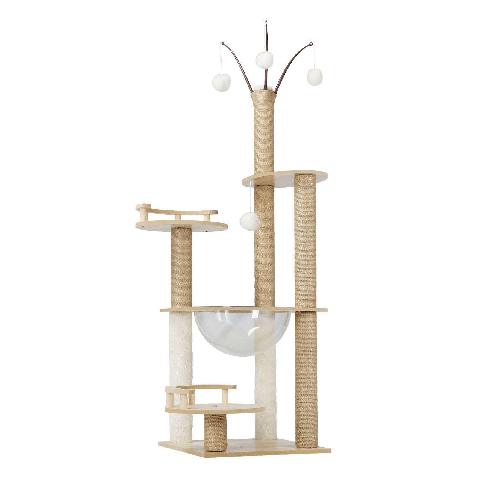 Alopet Cat Tree Tower Scratching Post Scratcher Cats Condo House Bed Wood 132cm - Sunyee
