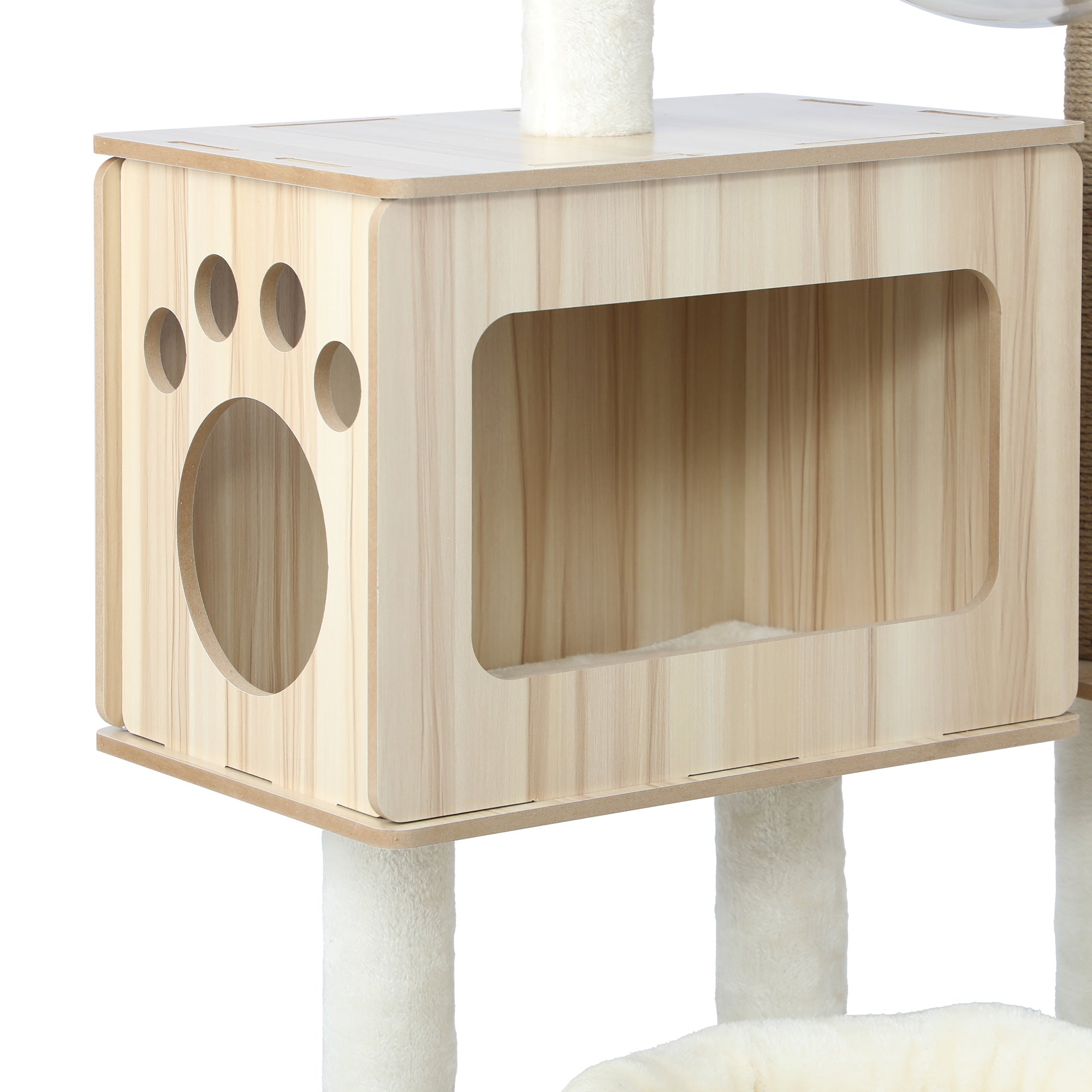 Alopet Cat Tree Tower Scratching Post Scratcher Cats Condo House Bed Wood 142cm - Sunyee