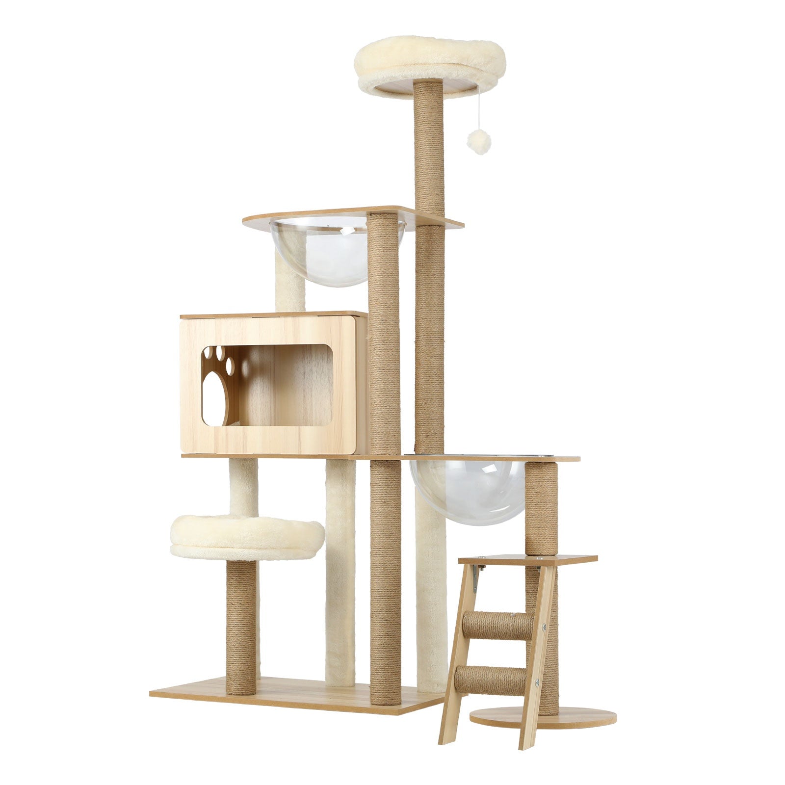 Alopet Cat Tree Tower Scratching Post Scratcher Cats Condo House Bed Wood 142cm - Sunyee