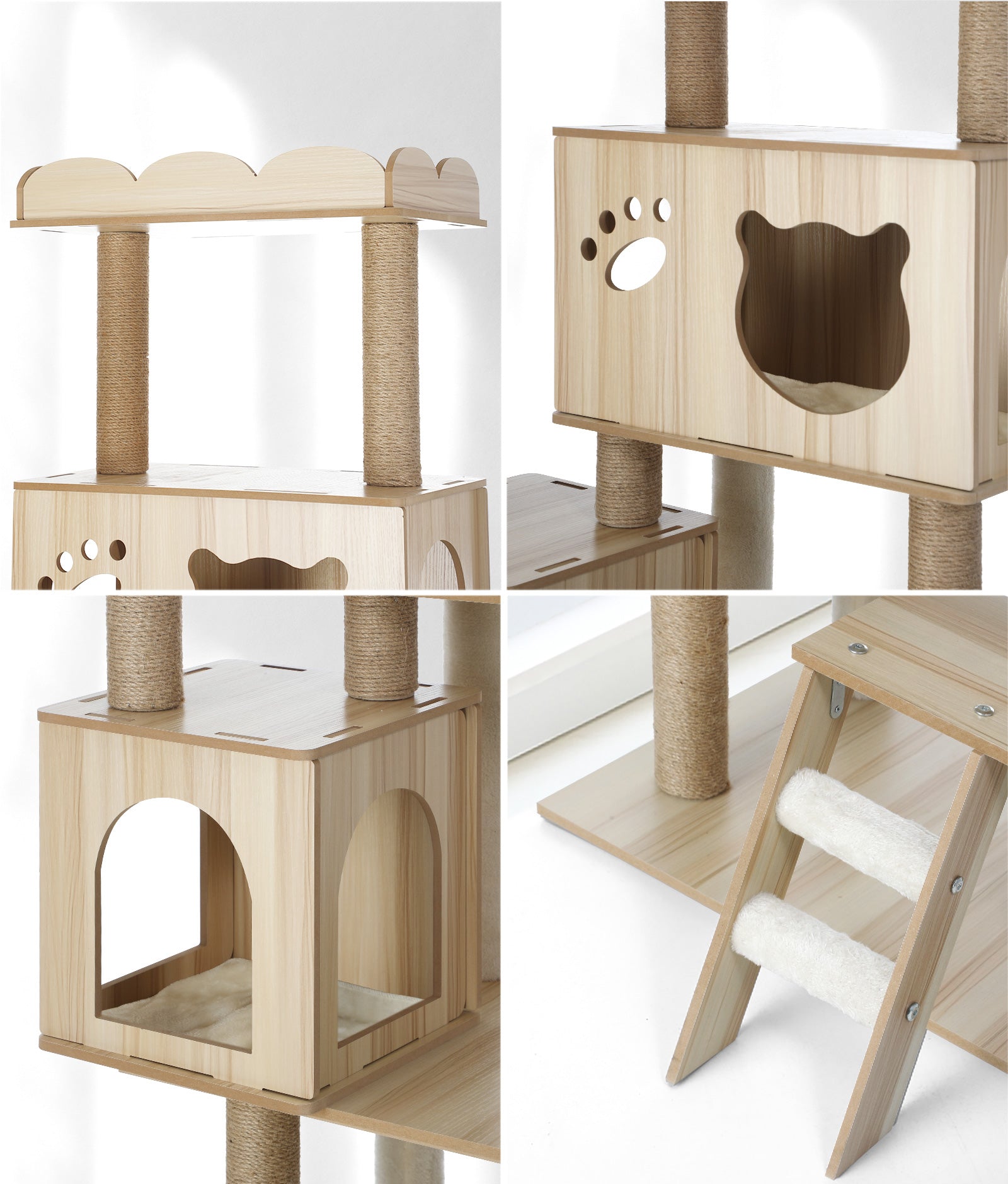 Alopet Cat Tree Tower Scratching Post House Bed Wood Scratcher Condo 161cm - Sunyee