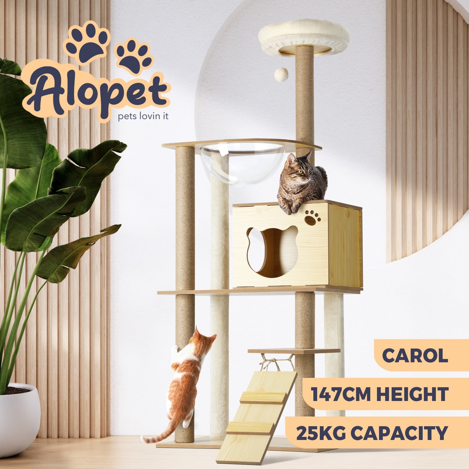 Alopet Cat Tree Tower Scratching Post Scratcher Cats Condo House Bed Furniture - Sunyee