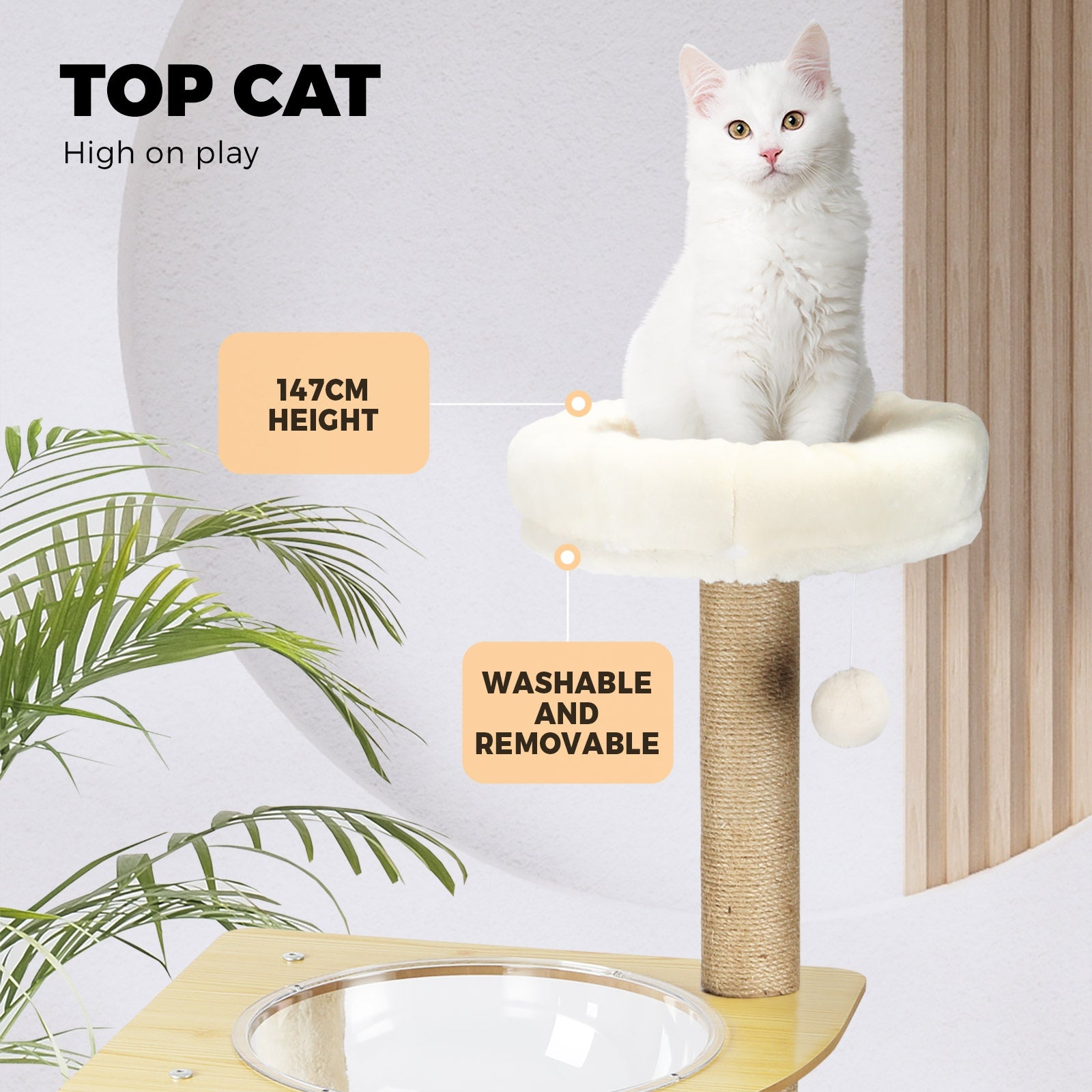 Alopet Cat Tree Trees Wooden Scratching Post Scratcher Tower Condo Pet Furniture - Sunyee