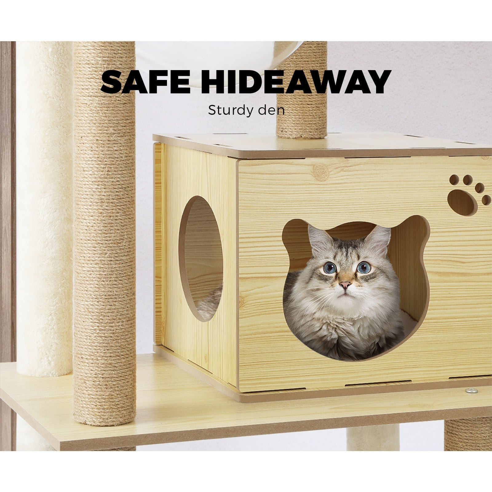 Alopet Cat Tree Trees Wooden Scratching Post Scratcher Tower Condo Pet Furniture - Sunyee