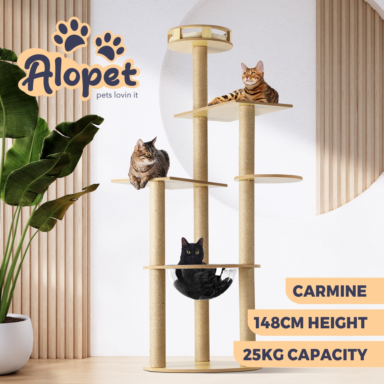 Alopet Cat Tree Tower Scratching Post Scratcher Cats Condo House Bed Furniture - Sunyee