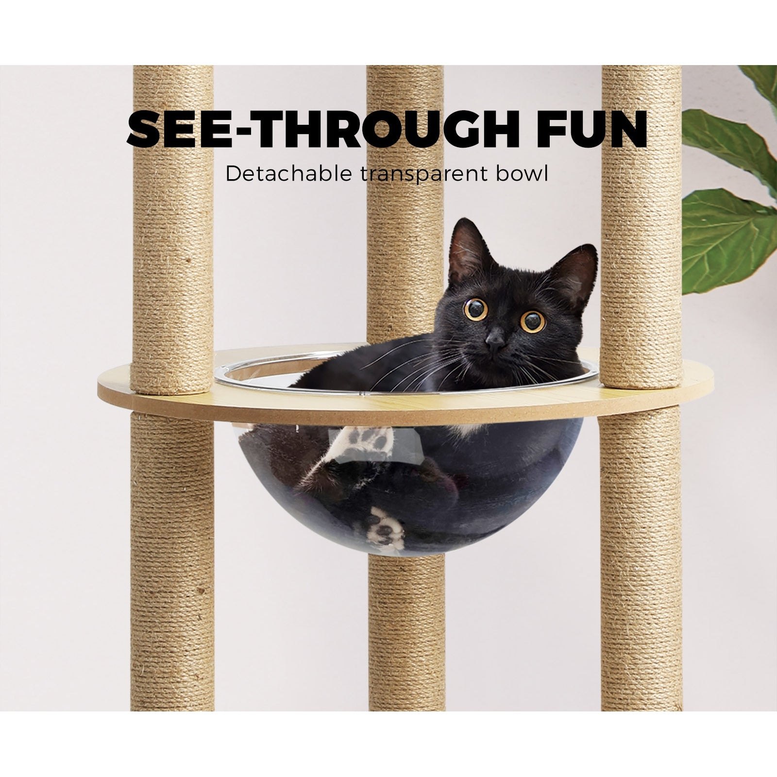 Alopet Cat Tree Scratching Post Scratcher Cats Tower Wood Condo Toys House 148cm - Sunyee