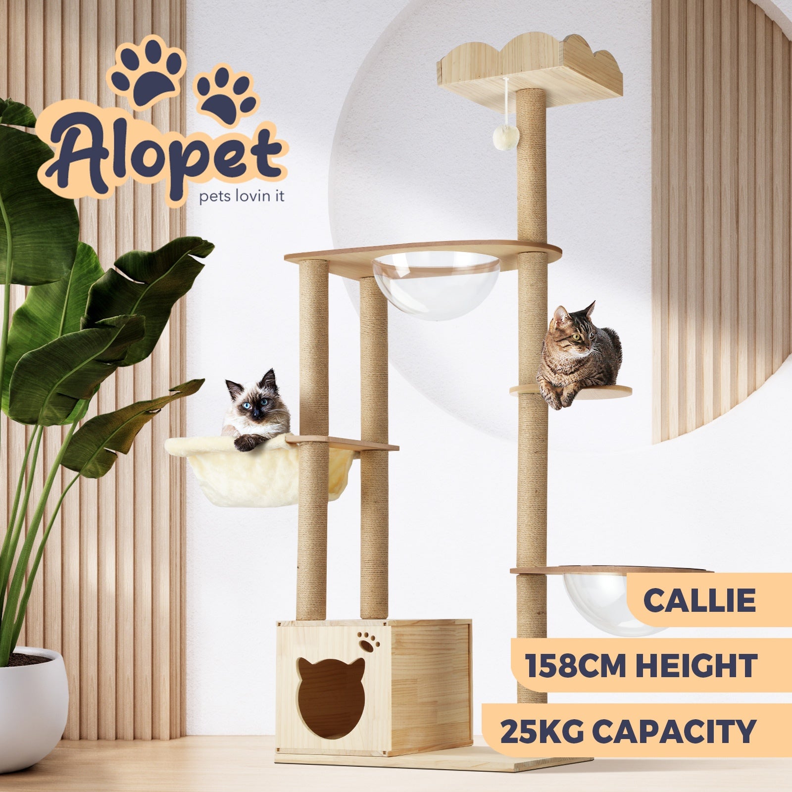 Alopet Cat Tree Tower Scratching Post Scratcher Cats Condo House Bed Furniture - Sunyee